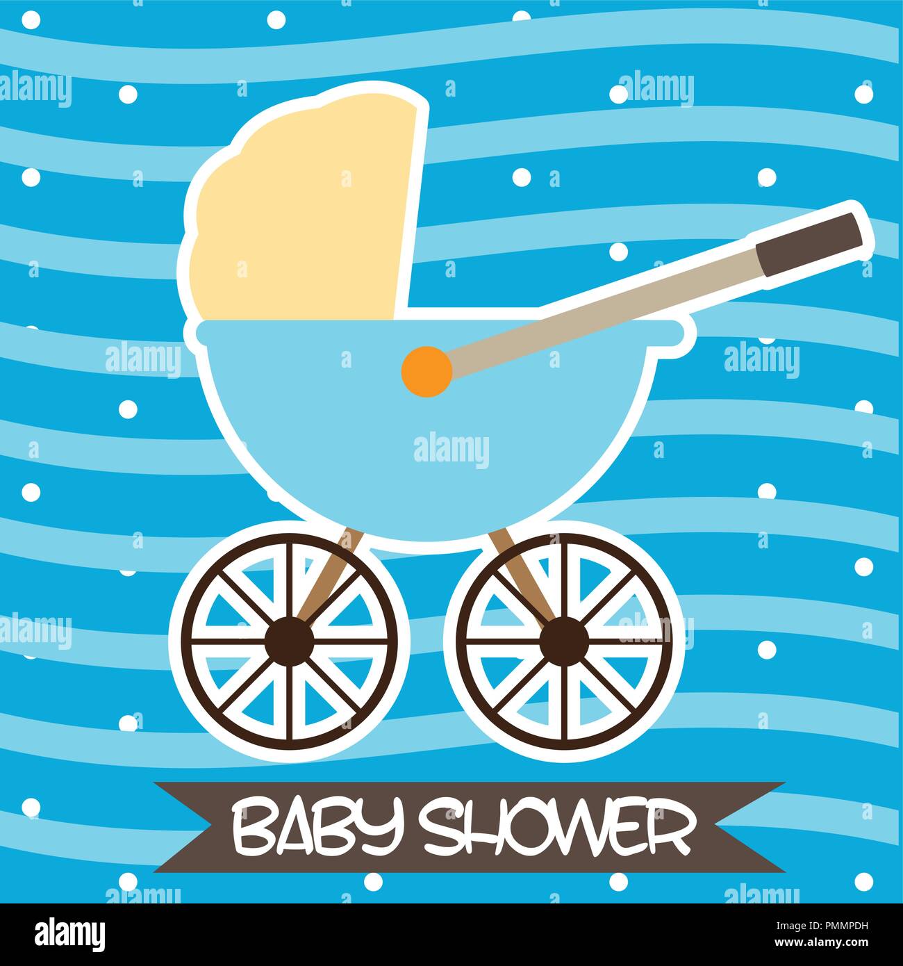 Baby shower card with a stroller Stock Vector Image & Art - Alamy