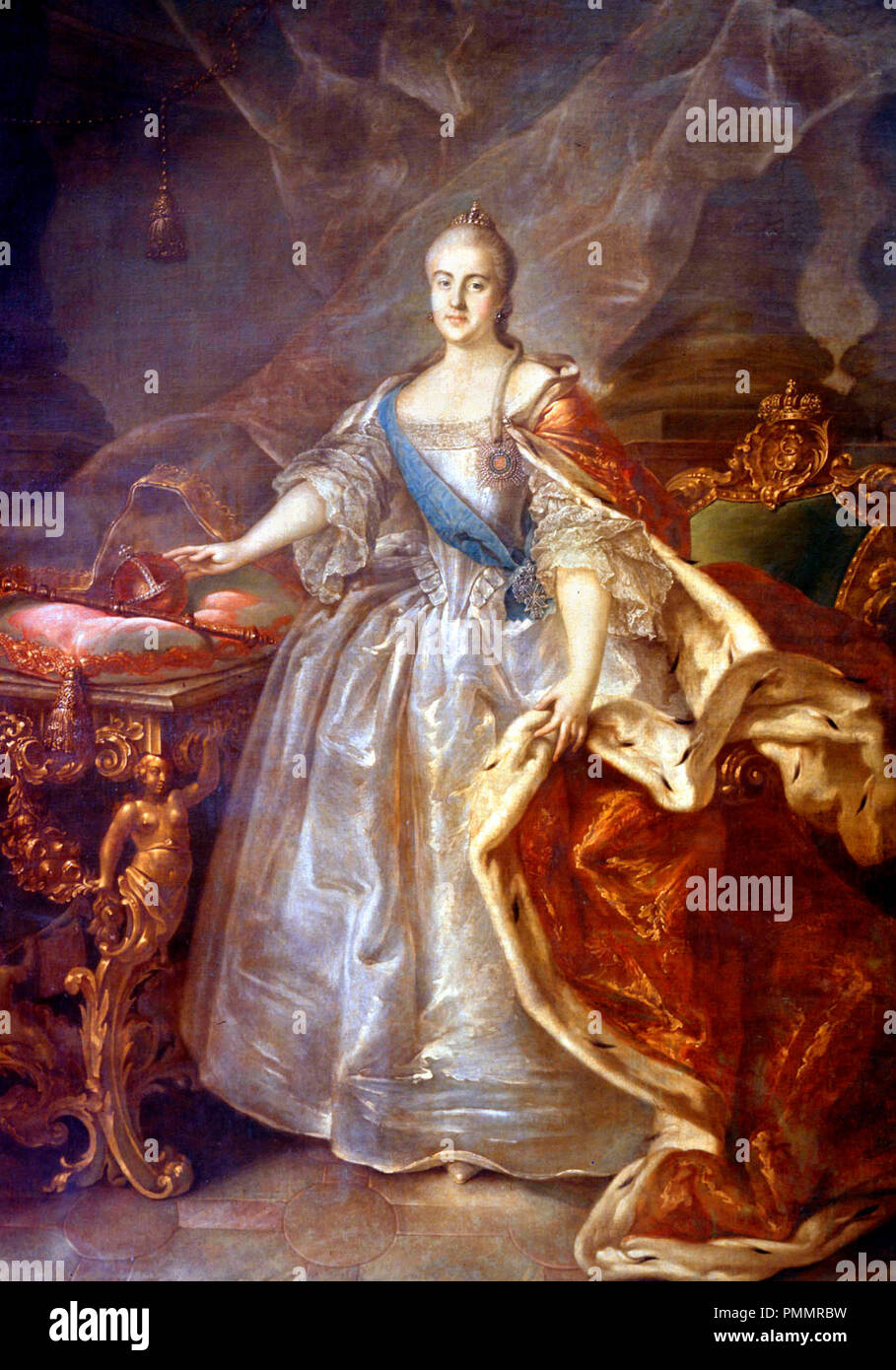 Portrait of Catherine II of Russia - Ivan Argunov  - 1762 Stock Photo