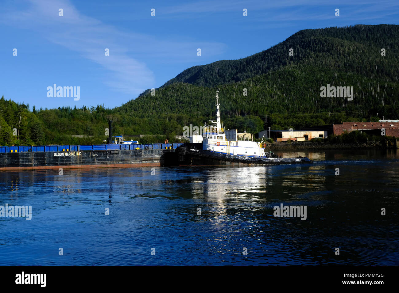 Tugboat near Ketchikan, Alaska Stock Photo