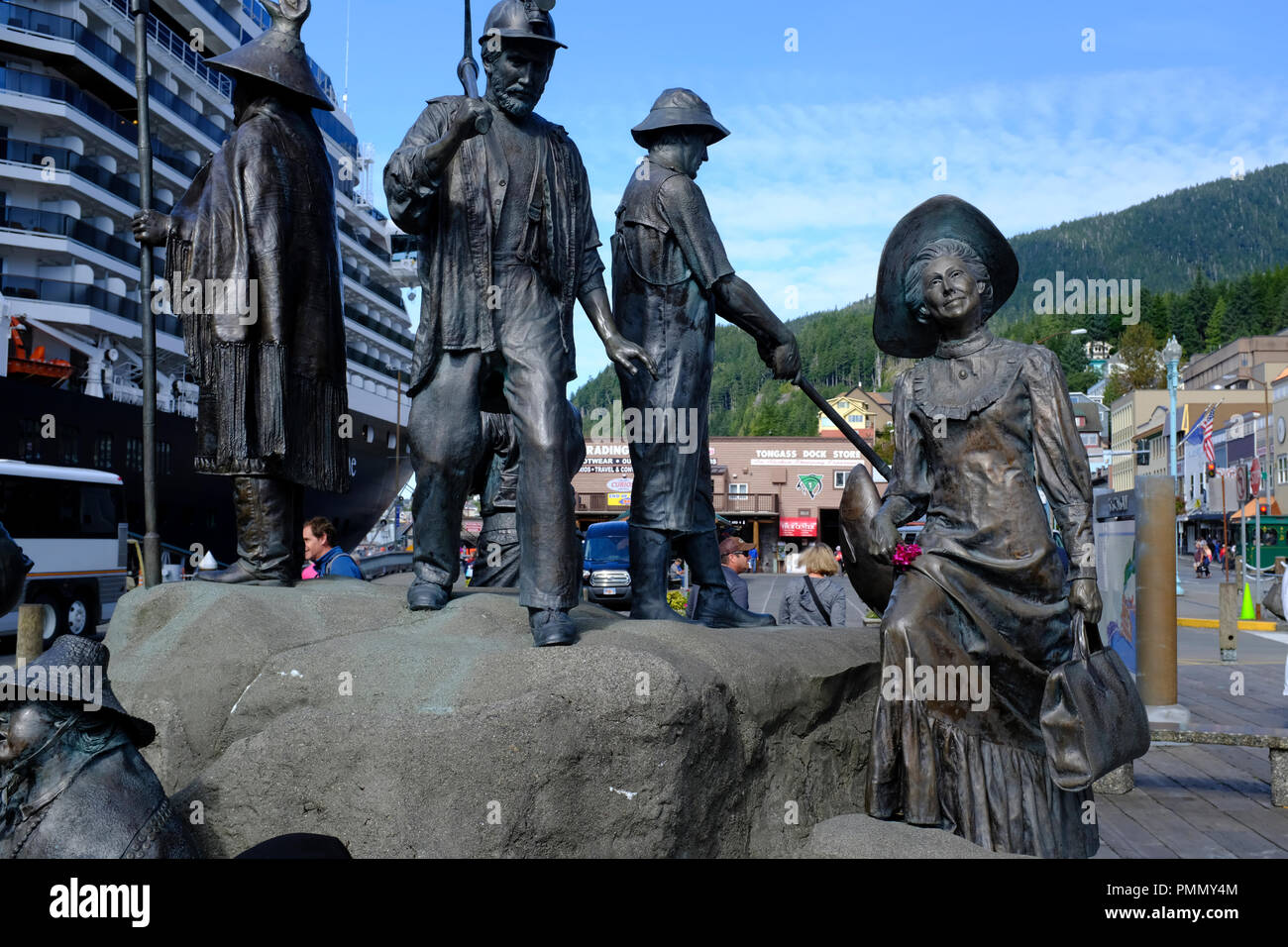 The Rock statues in downtown Ketchikan, Alaska Stock Photo Alamy