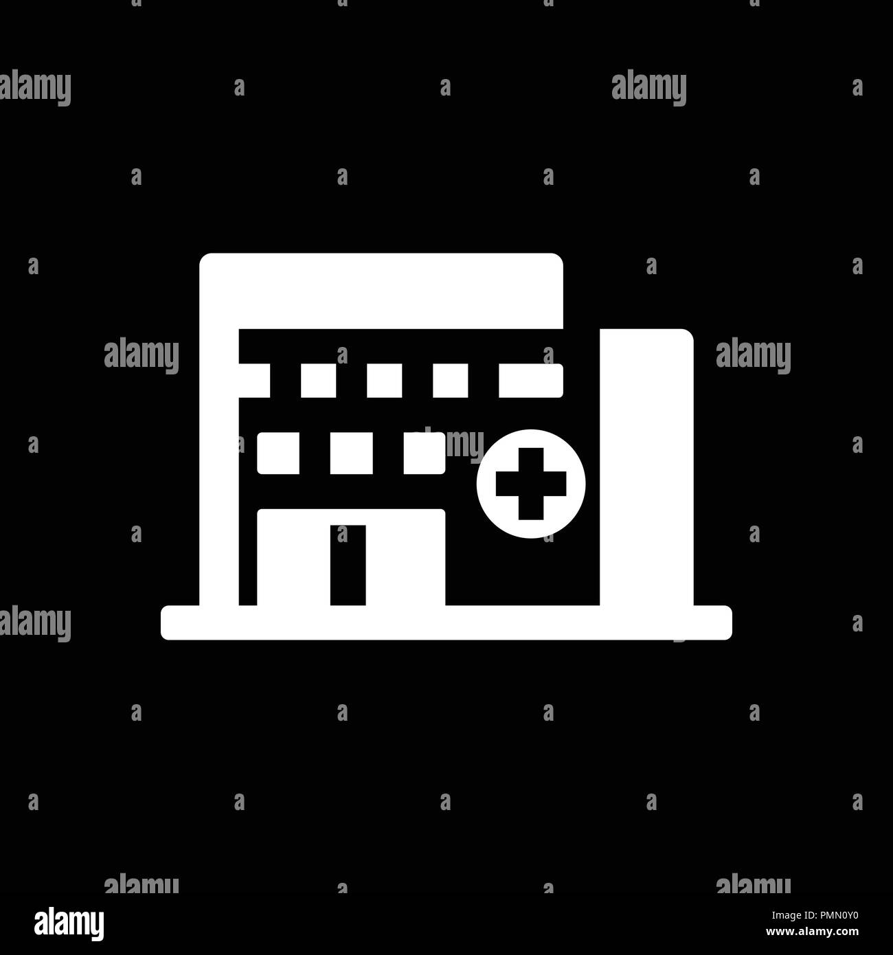 Hospital building vector icon white Stock Vector Image & Art - Alamy