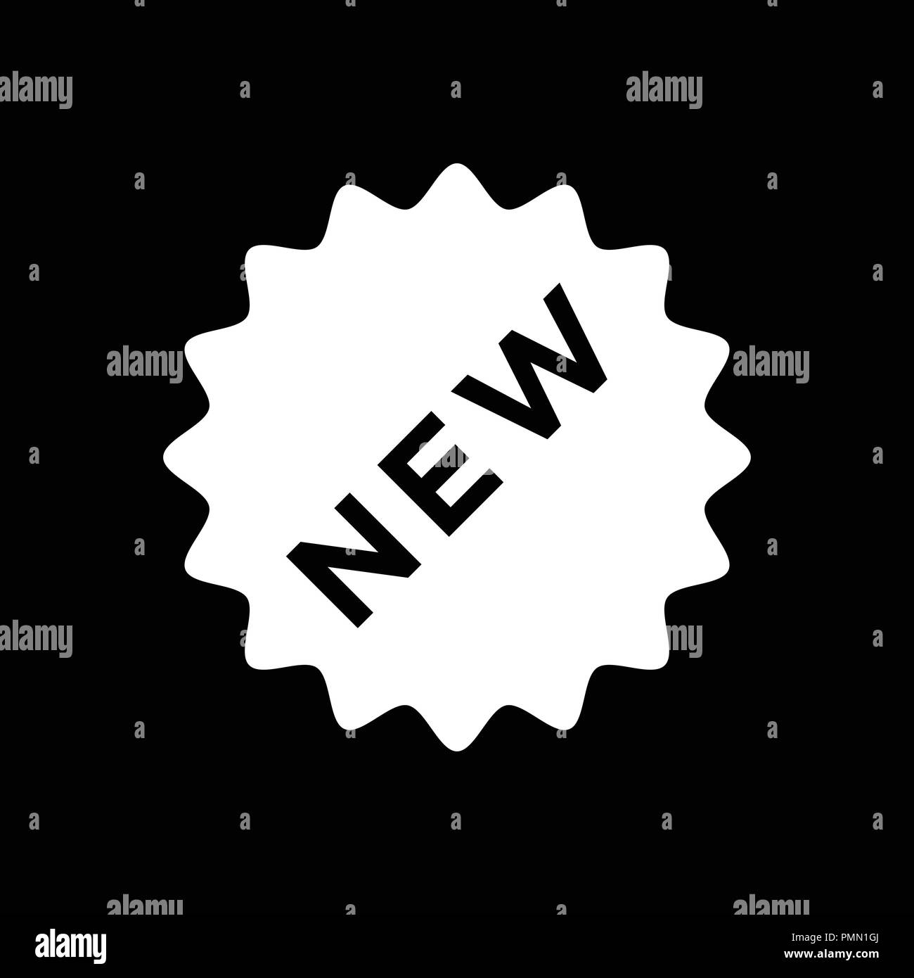 New sign icon - New arrival button symbol vector white Stock Vector ...