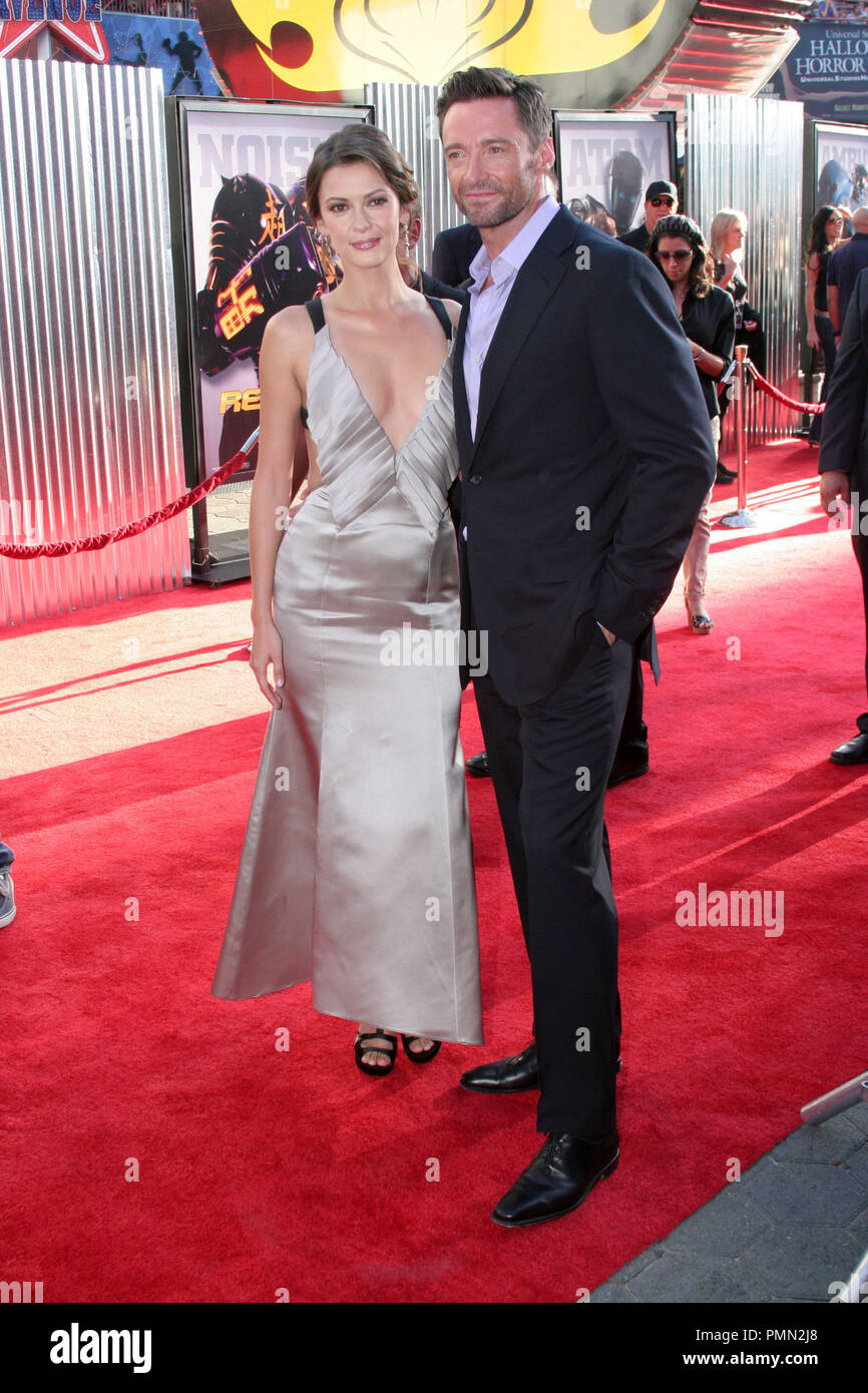 Olga Fonda and Hugh Jackman at the world premiere of DreamWorks ...