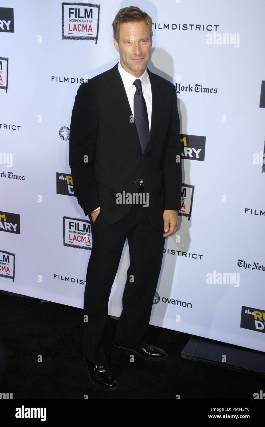 Aaron Eckhart at the World Premiere of 'The Rum Diary' for the Film Independent at LACMA series held at LACMA in Los Angeles, CA on Thursday, October 13, 2011. Photo by Pedro Ulayan/ PRPP/ PictureLux Stock Photo