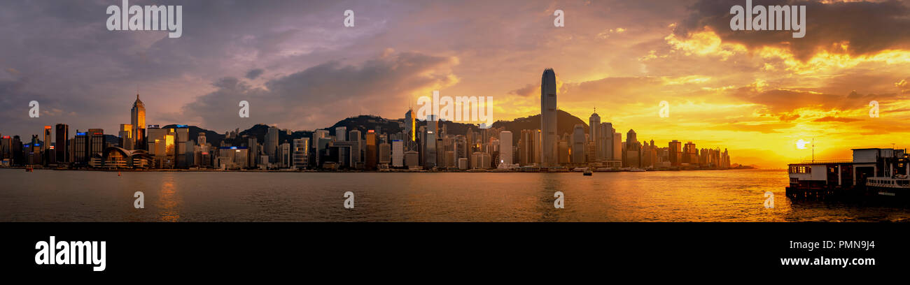 hong kong harbour view with sunlight Stock Photo - Alamy