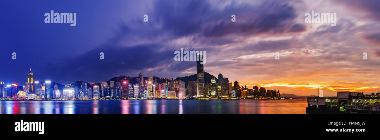 hong kong harbour view with sunlight Stock Photo - Alamy