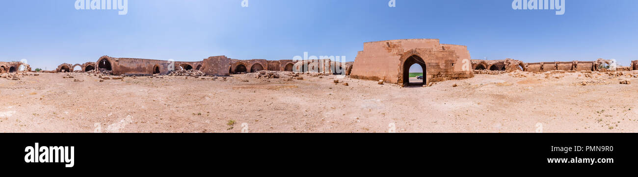 View of Han El Ba'rur,a Seljuk caravanserai in Harran,Sanliurfa,Turkey. Stock Photo