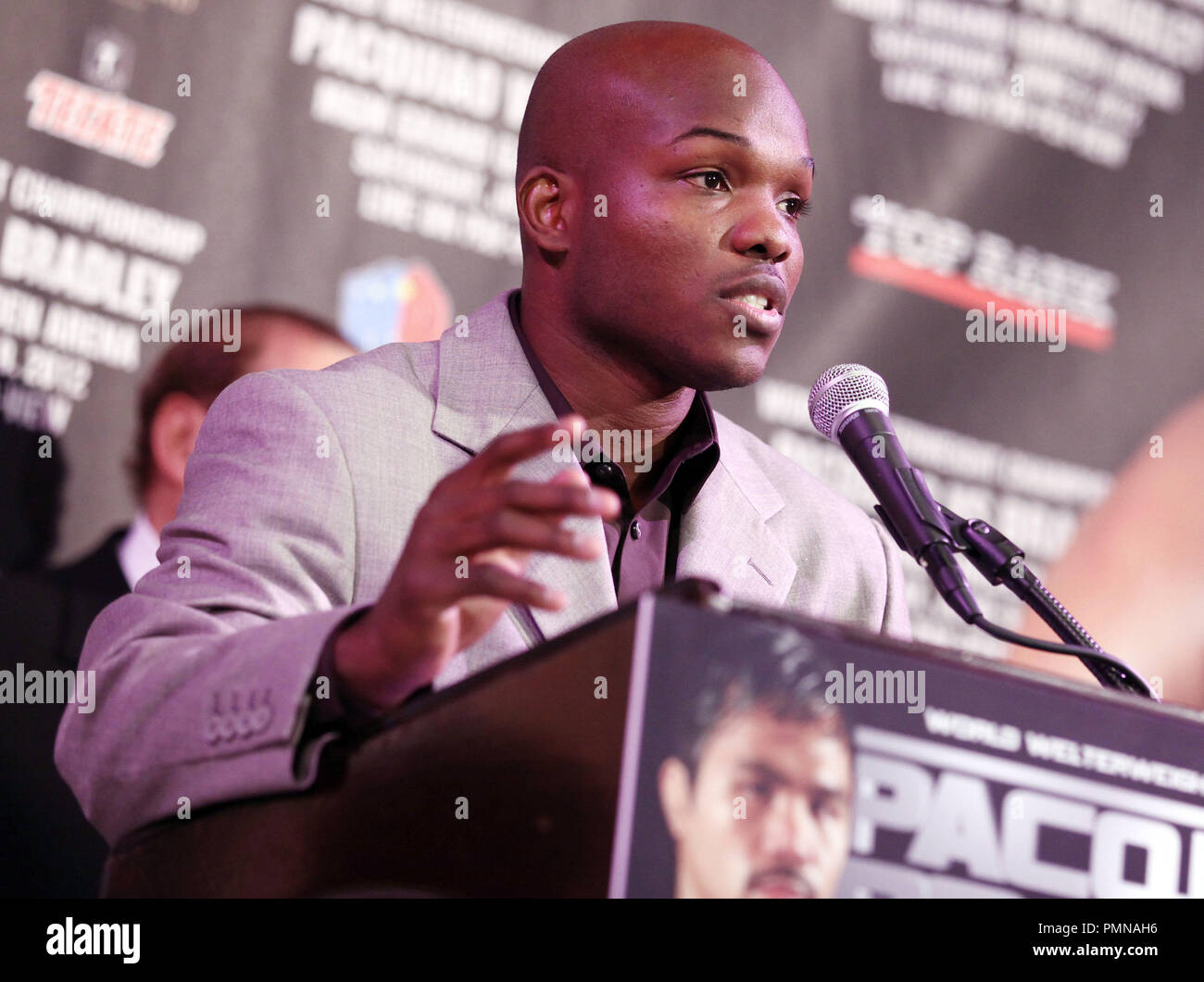 Timothy Bradley at the MANNY PACQUIAO & TIMOTHY BRADLEY Los Angeles News Conference Luncheon announcing their world championship fight held at The Beverly Hills Hotel Crystal Ballroom in Beverly Hills, CA. The event took place on Tuesday, February 21, 2012. Photo by Eden Ari PRPP/ PictureLux Stock Photo
