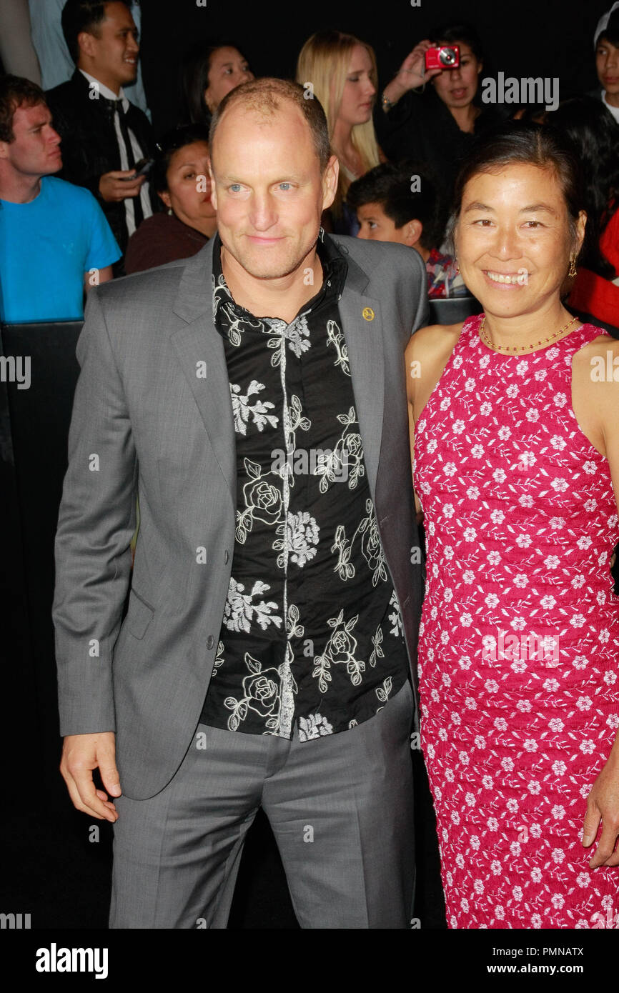 Woody harrelson and wife laura louie hires stock photography and