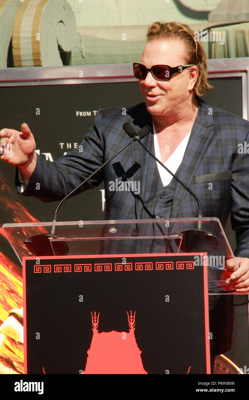 Mickey Rourke Hends Mickey Rourke at the Hand and Footprint Ceremony honoring him in Cement ...