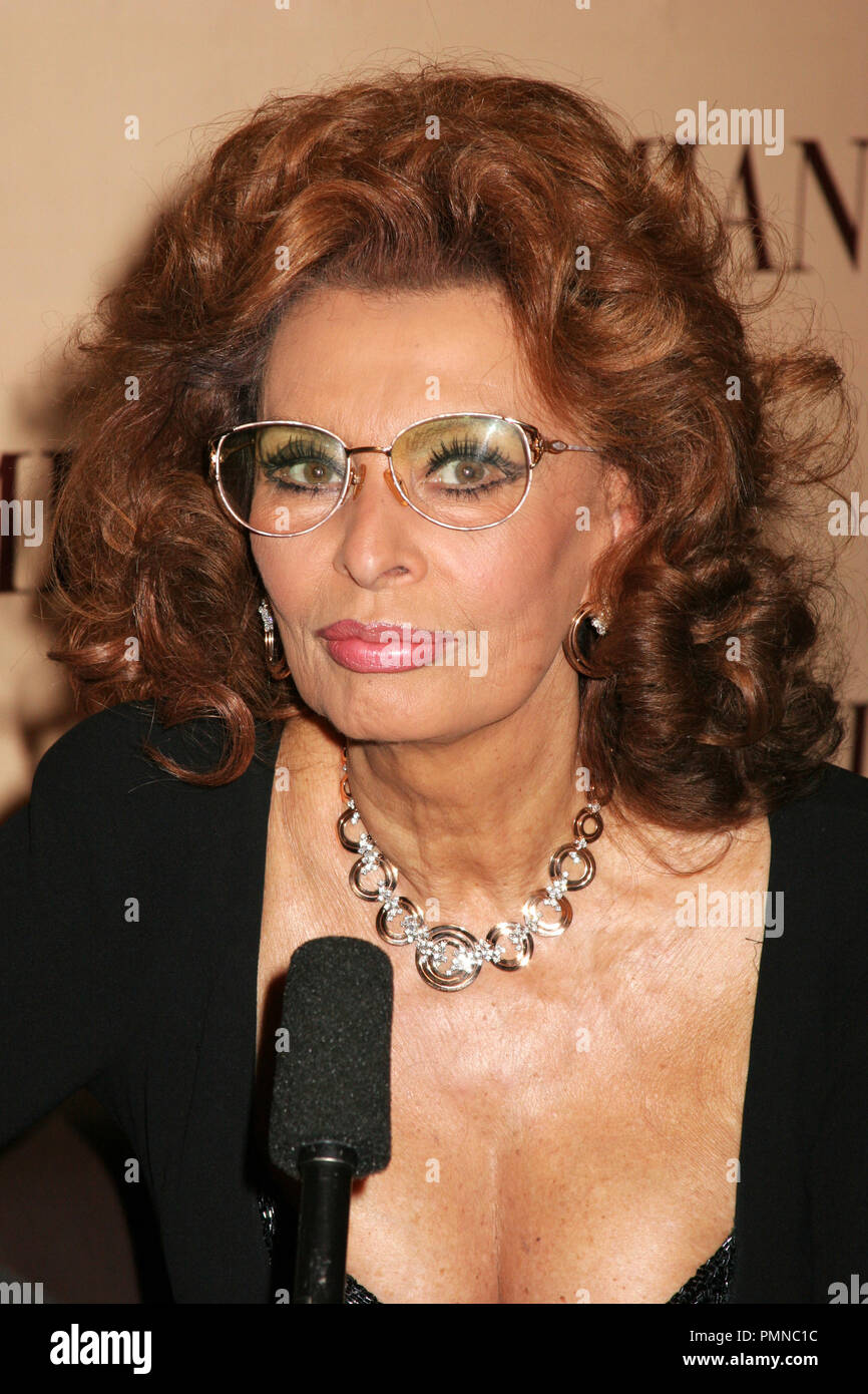Sophia Loren 03/03/2006 Damiani New Collection 'Sophia Loren' Announcement Party@ Four Seasons Hotel, Beverly Hills photo by Fuminori Kaneko/ HNW/ PictureLux File Reference # 31219 001HNW  For Editorial Use Only -  All Rights Reserved Stock Photo