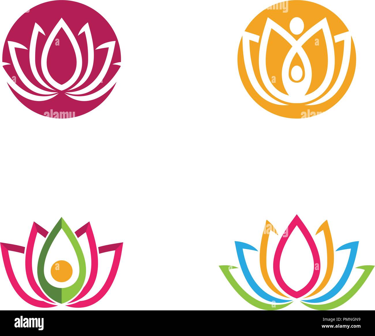 Vector lotus flowers design logo Template icon Stock Vector Image & Art ...