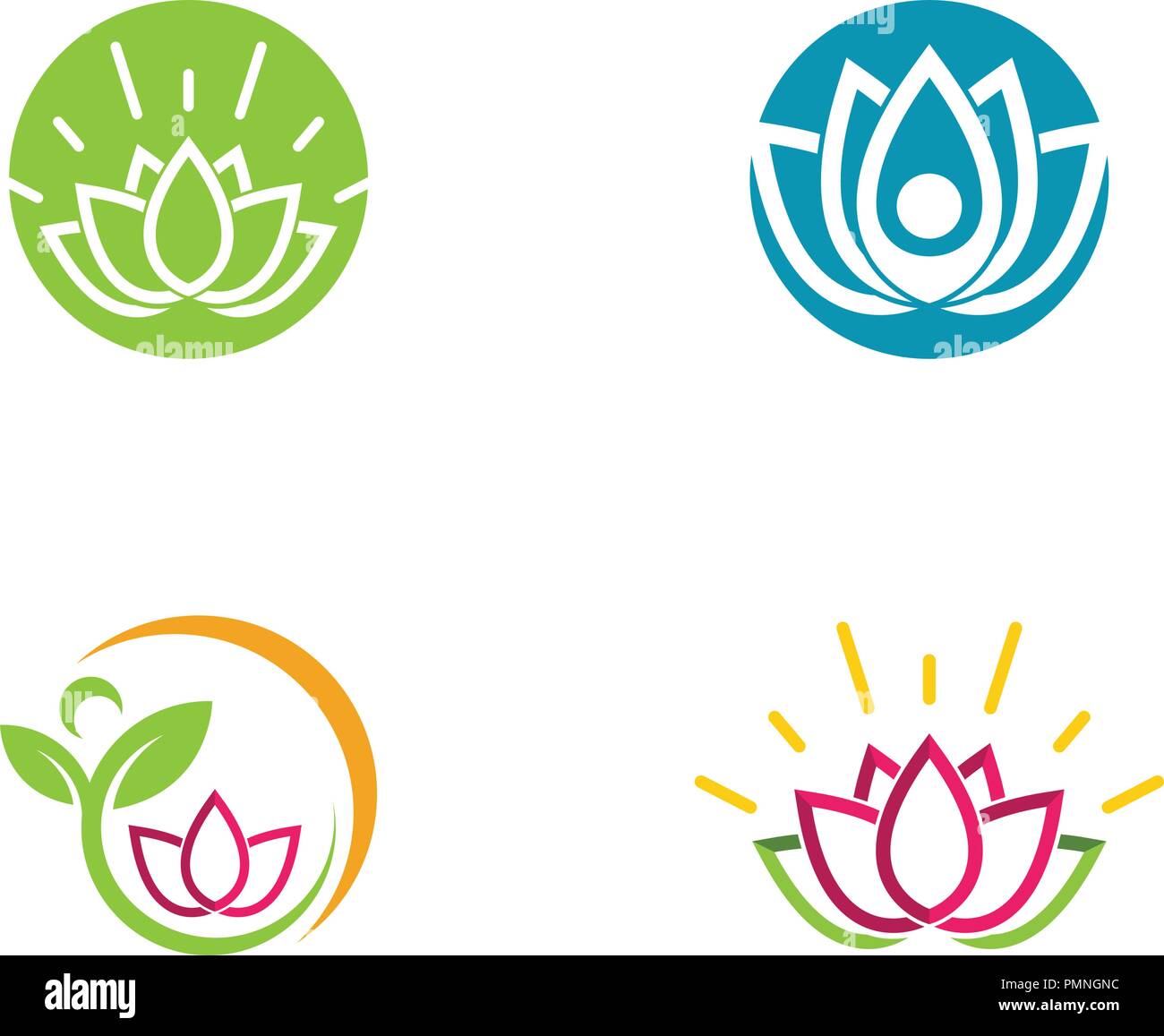 Vector lotus flowers design logo Template icon Stock Vector Image & Art ...