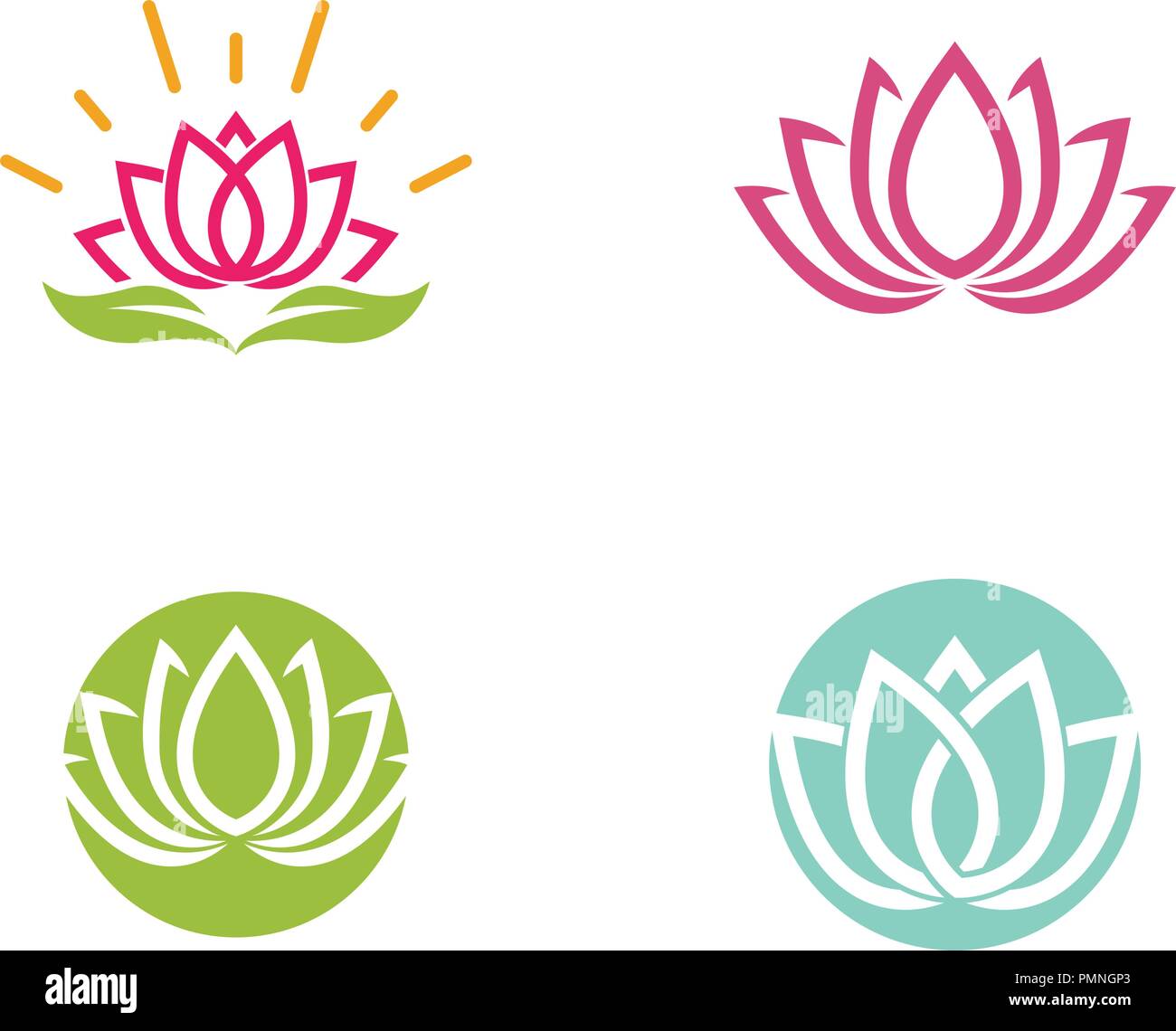 Vector lotus flowers design logo Template icon Stock Vector Image & Art ...