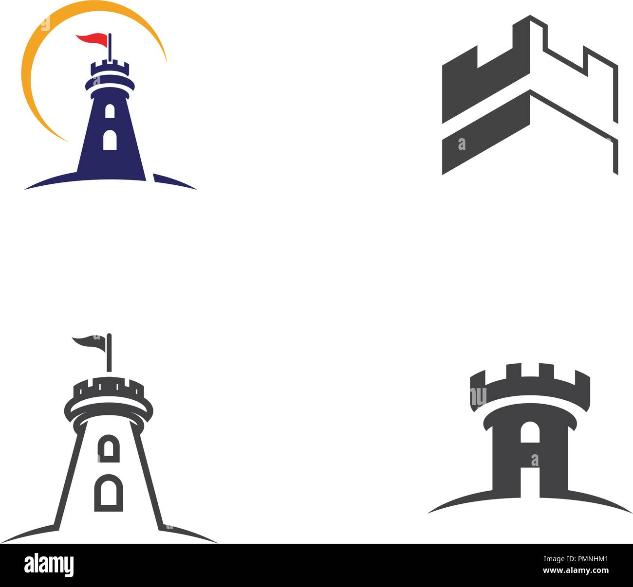 Castle vector illustration icon Logo Template design Stock Vector Image ...