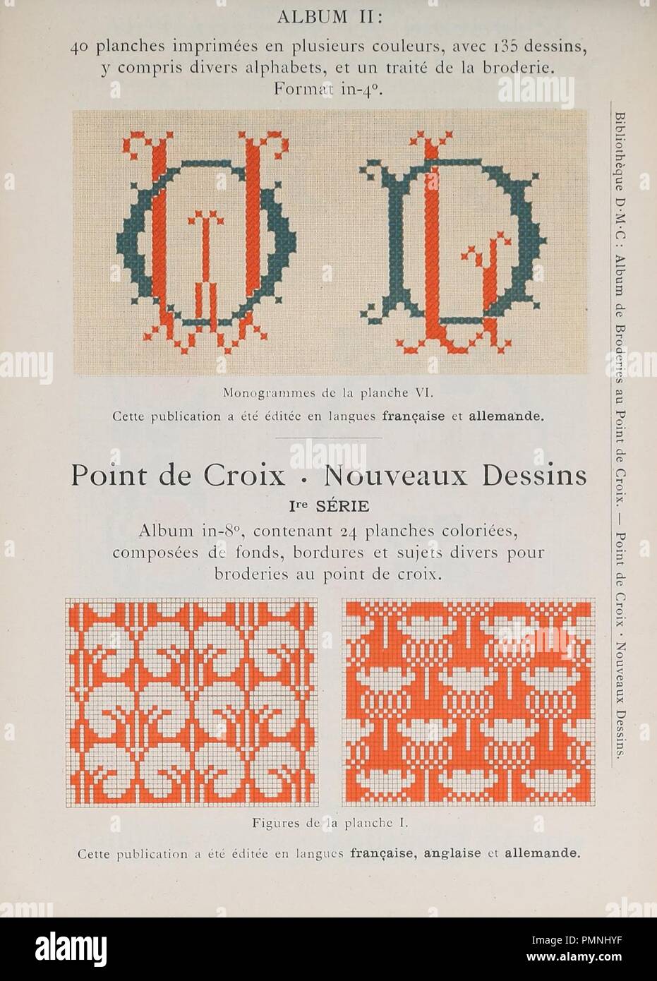 Bibliothèque Dmc 03 Album De Broderies Au Point De Croix Ii Nouveaux Dessins I Stock Photo Alamy