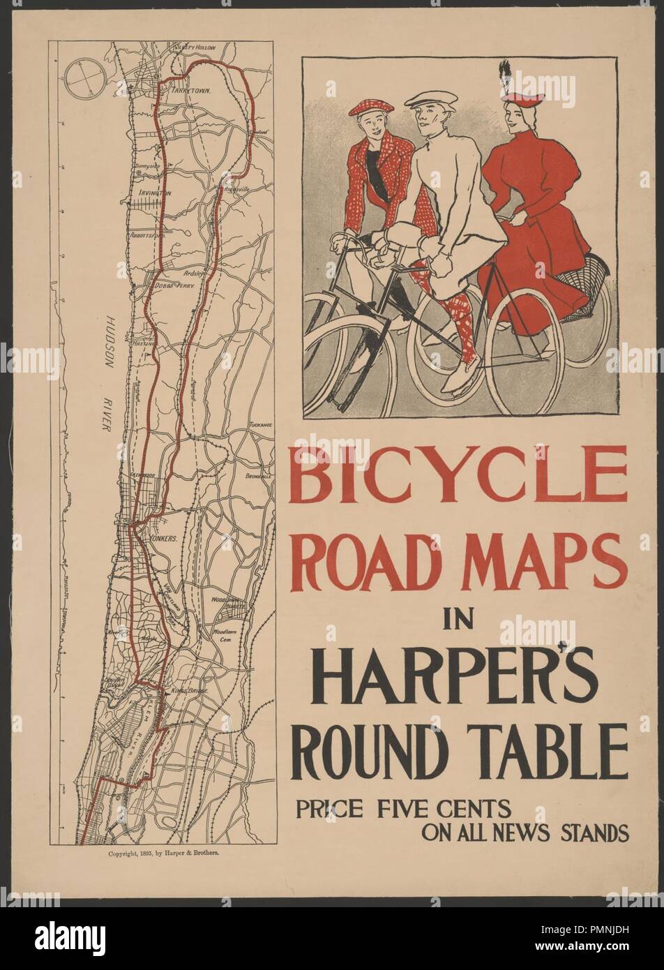 Bicycle road maps in Harper 39 s Round - Bicycle Road Maps In Harpers Round Table PMNJDH 