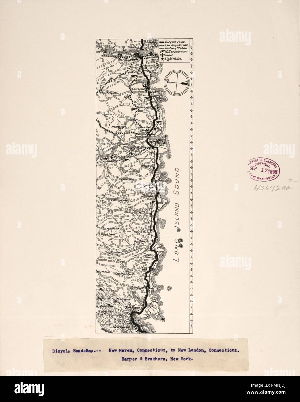 Bicycle road map New Haven Connecticut - Bicycle Road Map New Haven Connecticut To New London Connecticut PMNJDJ 
