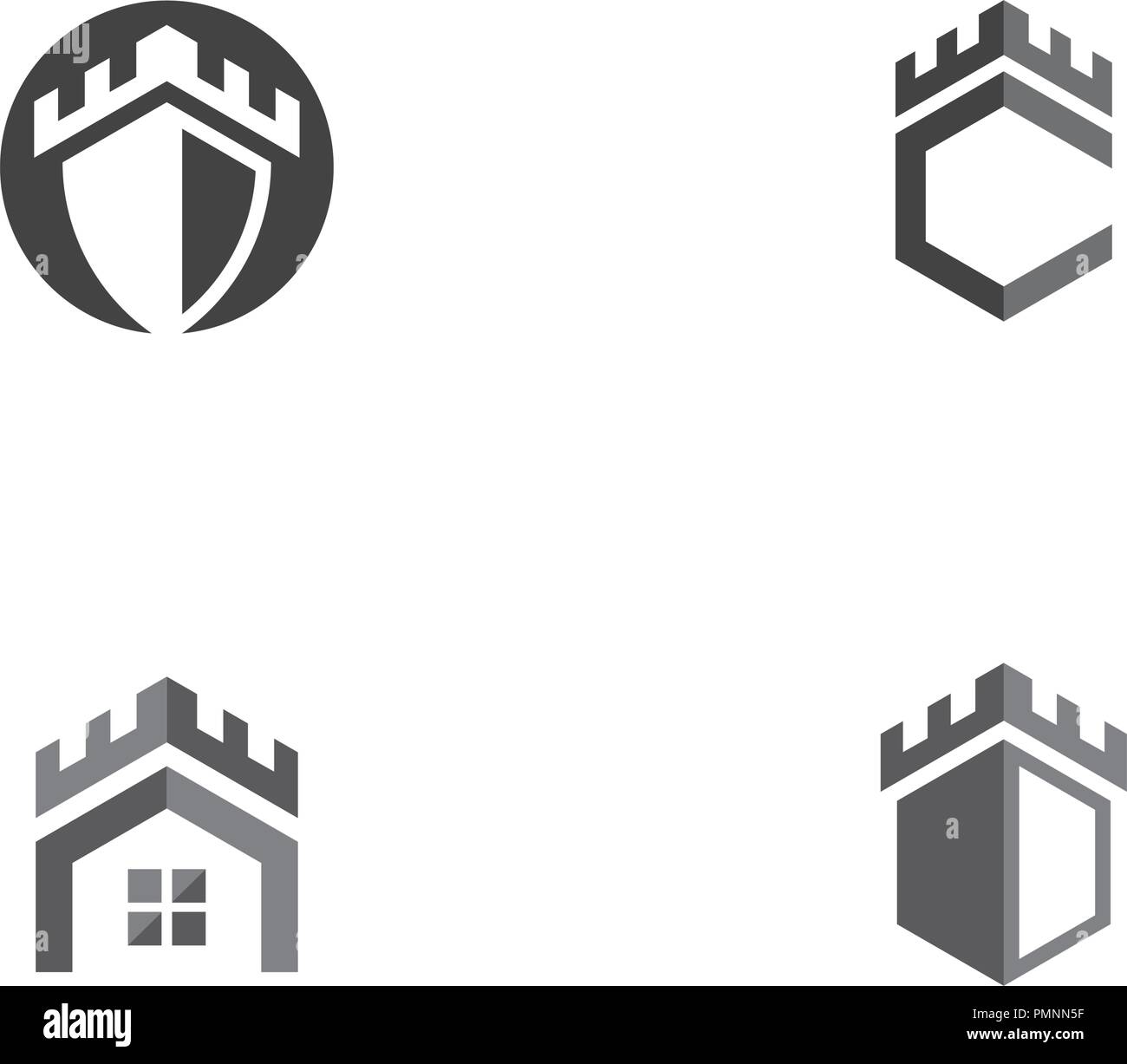 Castle vector illustration icon Logo Template design Stock Vector Image ...
