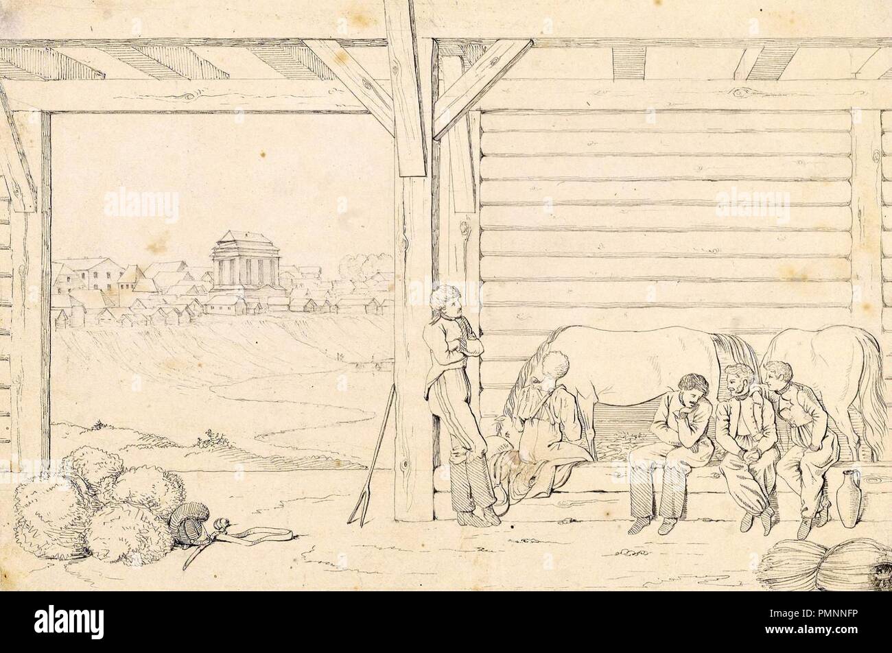 Biešankovičy, Dźvina. Бешанковічы, Дзьвіна (C. Faber du Faur, 30.07.1812). Stock Photo