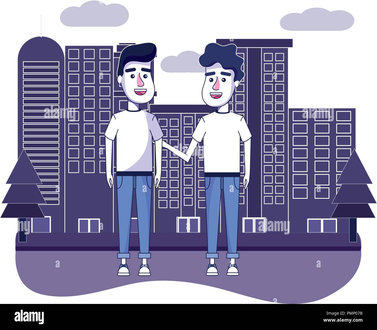 Cartoon men in casual clothes Stock Vector Images - Alamy