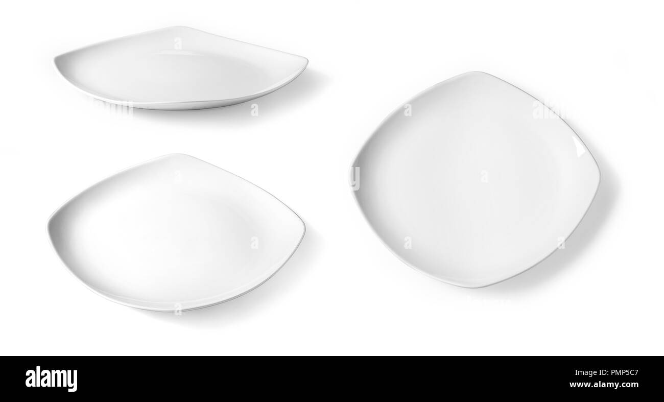 Empty plate isolated on a white background Stock Photo - Alamy