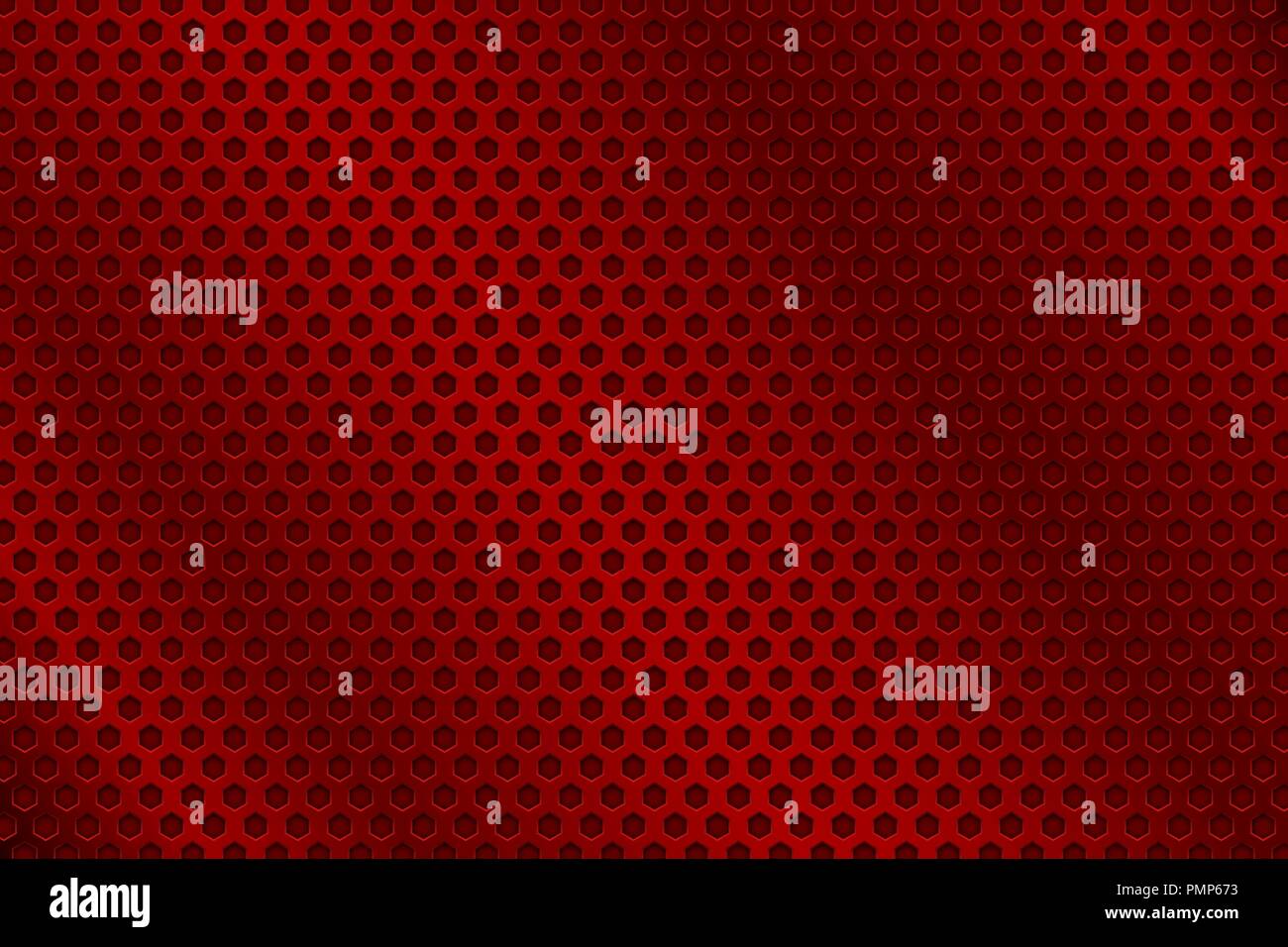 Red metal perforated background Stock Vector