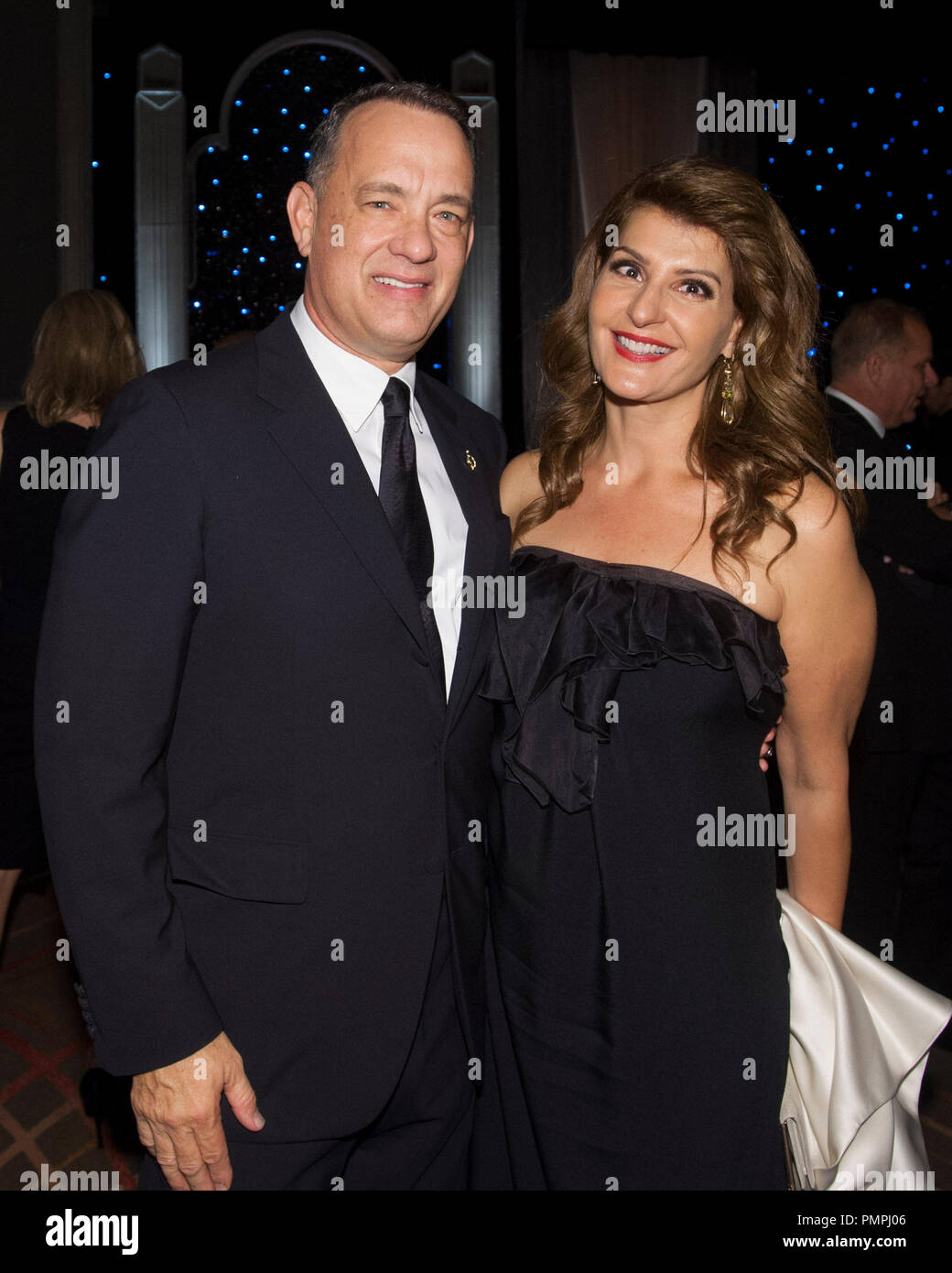 Oscar®-winning actor Tom Hanks (left) and Oscar-nominated writer/actress Nia Vardalos attend the 2012 Governors Awards at The Ray Dolby Ballroom at Hollywood & Highland Center® in Hollywood, CA, Saturday, December 1.  File Reference # 31744 047  For Editorial Use Only -  All Rights Reserved Stock Photo
