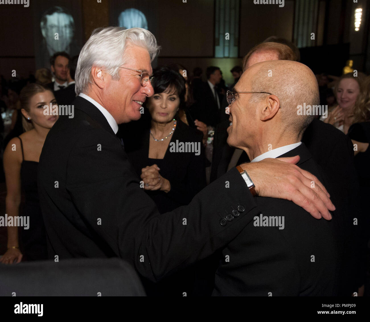 Actor Richard Gere (left) and Jean Hersholt Humanitarian Award recipient Jeffrey Katzenberg attend the 2012 Governors Awards at The Ray Dolby Ballroom at Hollywood & Highland Center® in Hollywood, CA, Saturday, December 1.  File Reference # 31744 049  For Editorial Use Only -  All Rights Reserved Stock Photo