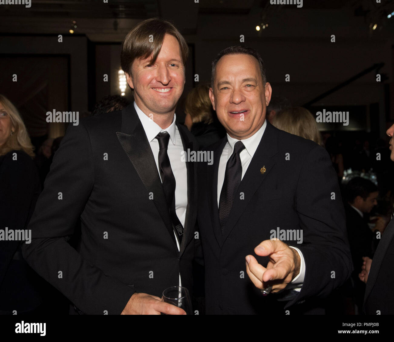 Oscar®-winning director Tom Hooper (left) and Oscar-winning actor Tom Hanks attend the 2012 Governors Awards at The Ray Dolby Ballroom at Hollywood & Highland Center® in Hollywood, CA, Saturday, December 1.  File Reference # 31744 050  For Editorial Use Only -  All Rights Reserved Stock Photo