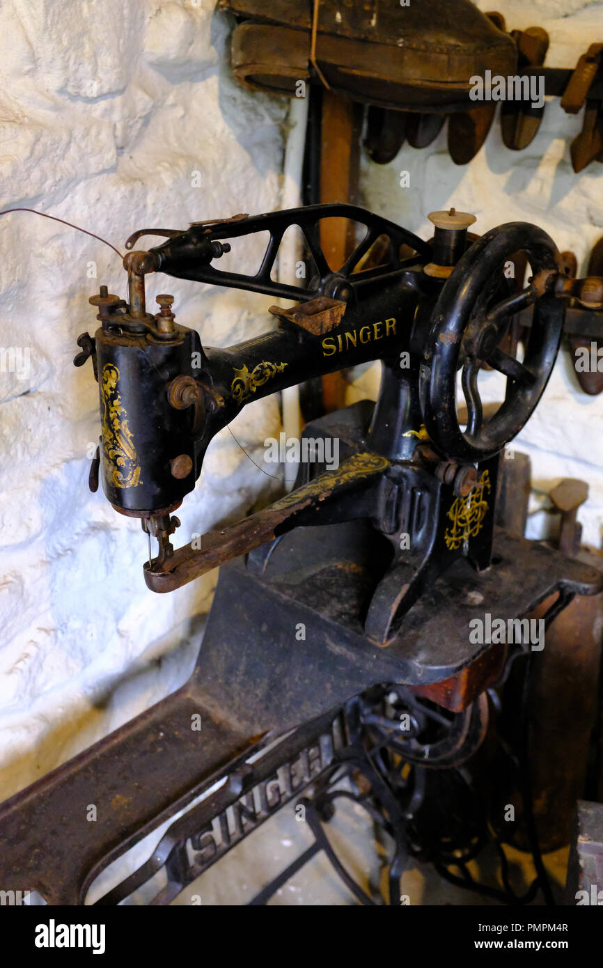 Singer sewing machine in a Shoemakers work shop at Ryedale Folk Museum