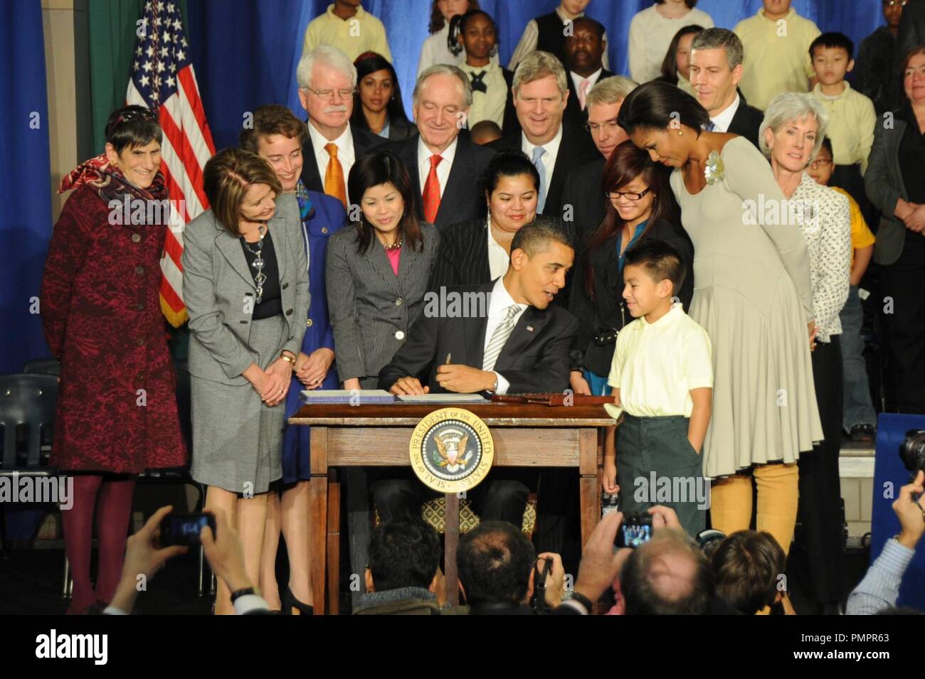 Bill Signing Healthy, Hunger-Free Kids Act of 2010 (4). Stock Photo
