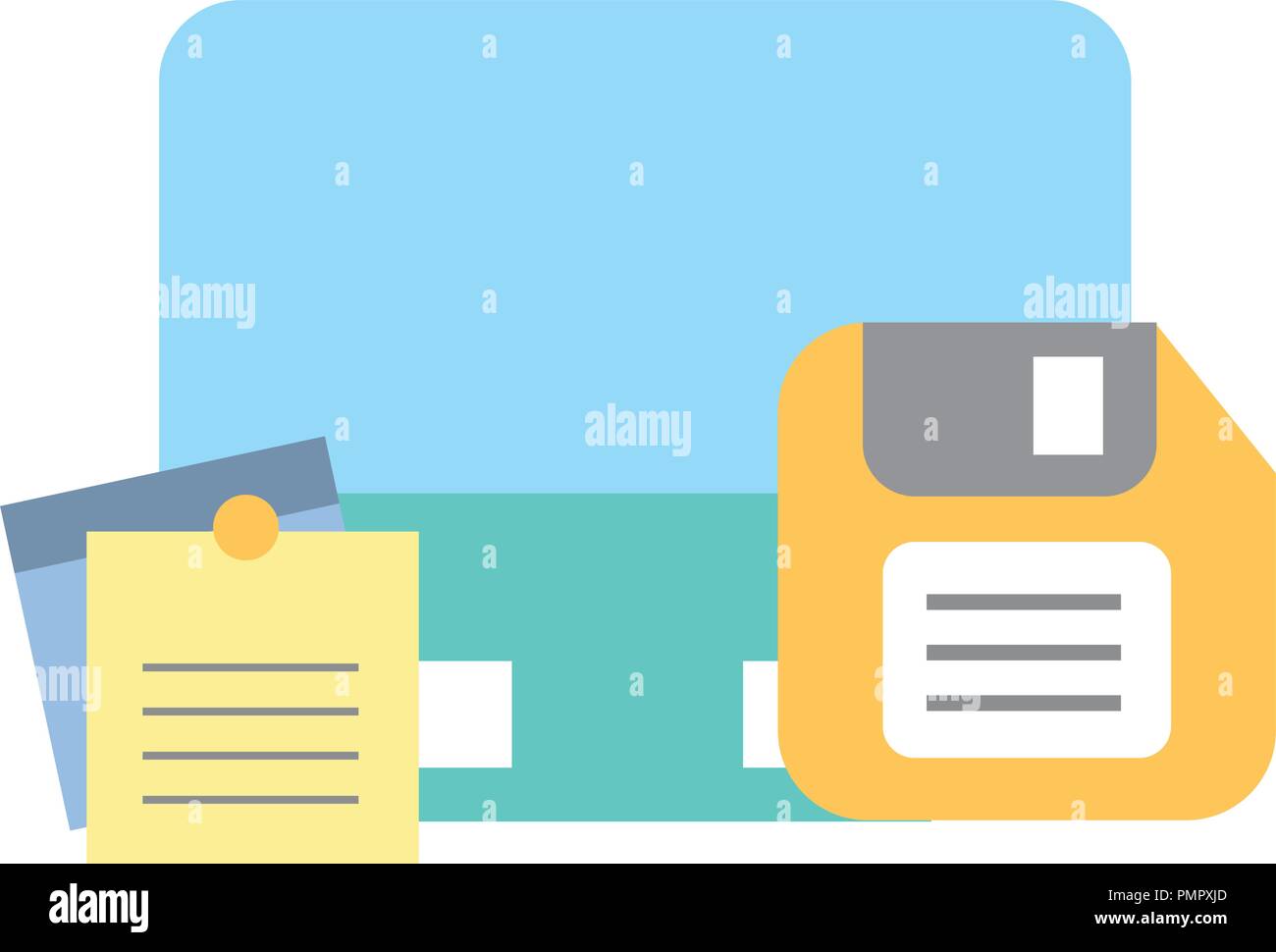 computer desktop with documents and floppy Stock Vector Image & Art - Alamy