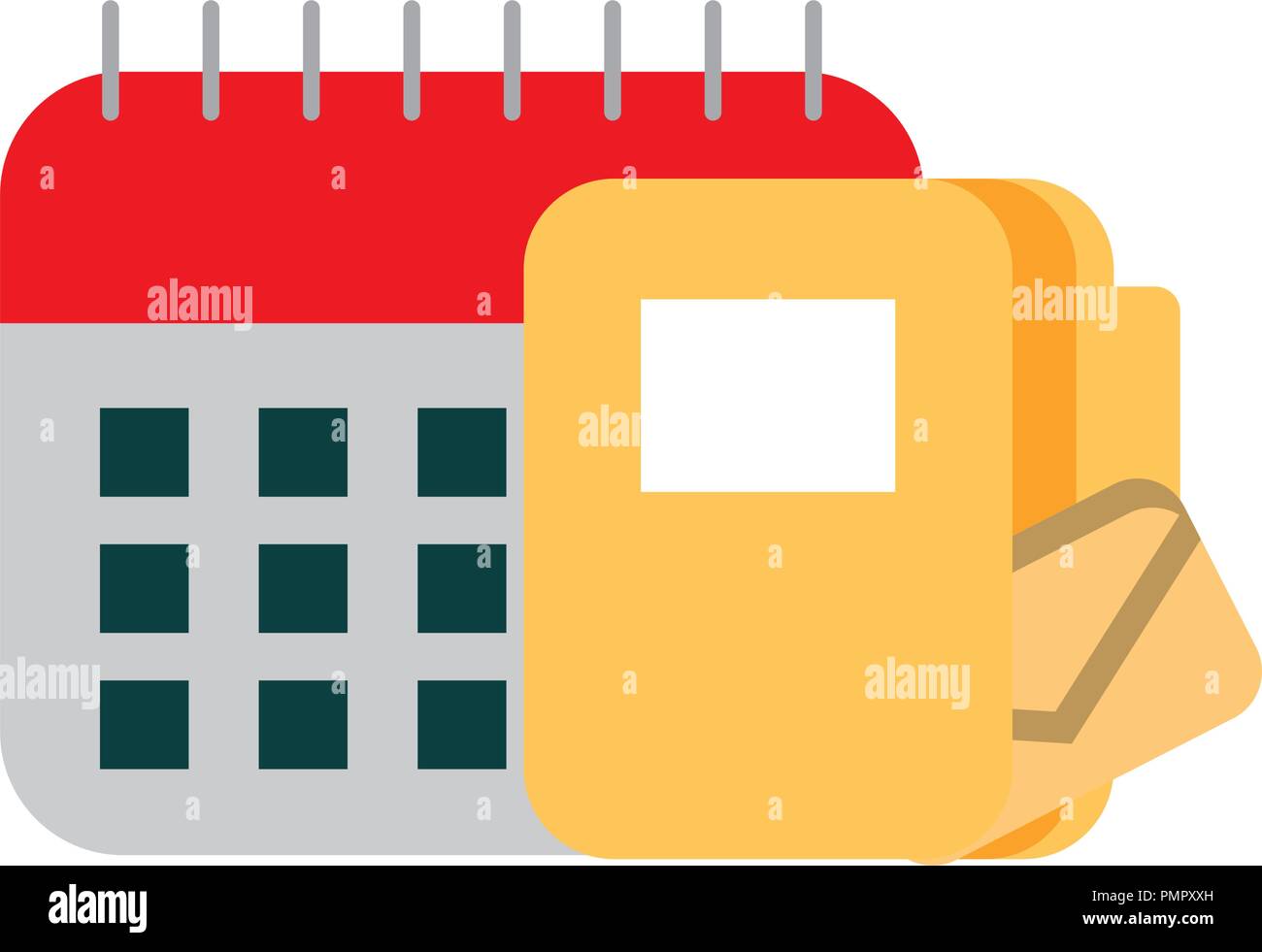 calendar with folder isolated icon Stock Vector