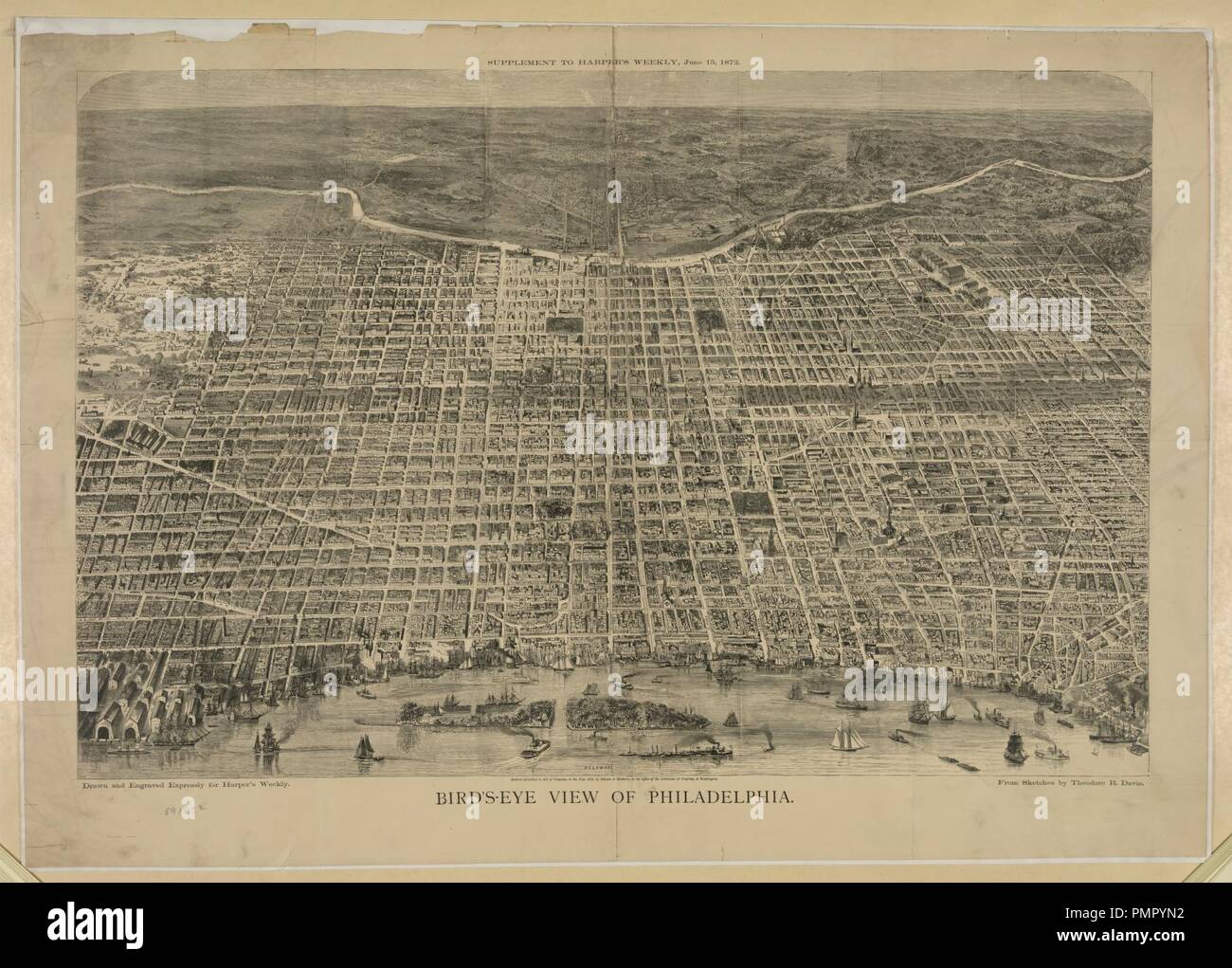 Bird's-eye view of Philadelphia - drawn and engraved expressly for ...