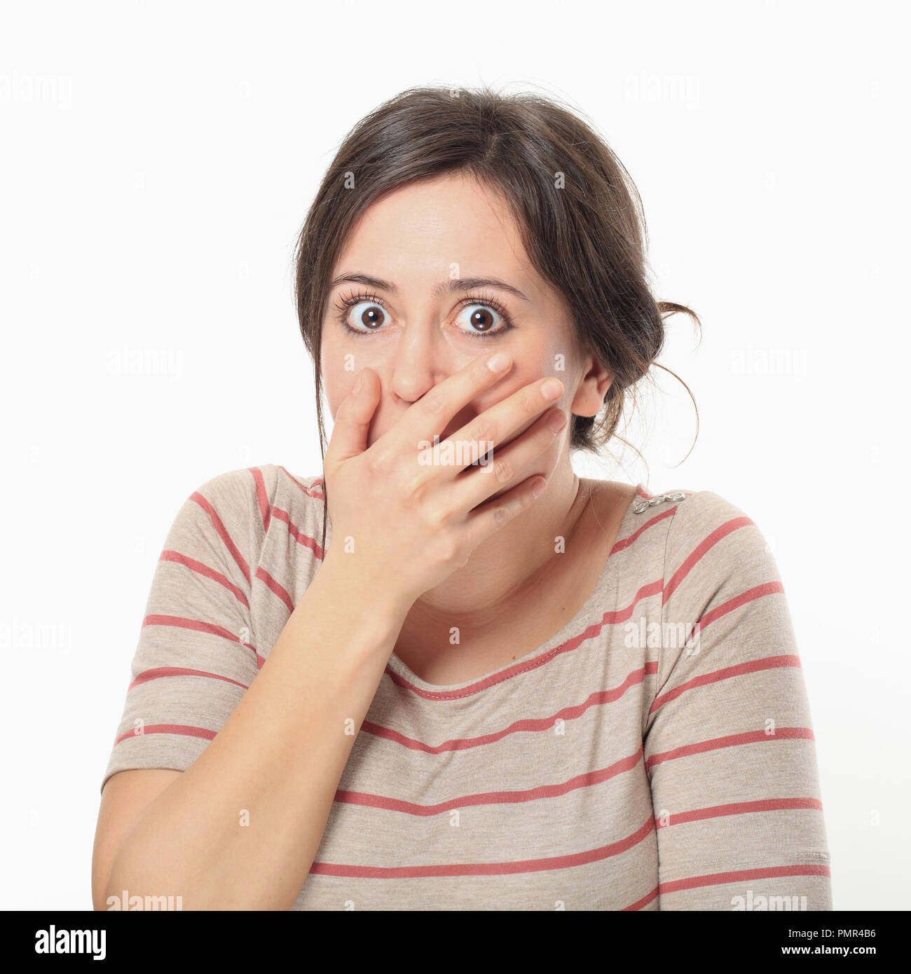 Surprised woman big eyes hi-res stock photography and images - Alamy