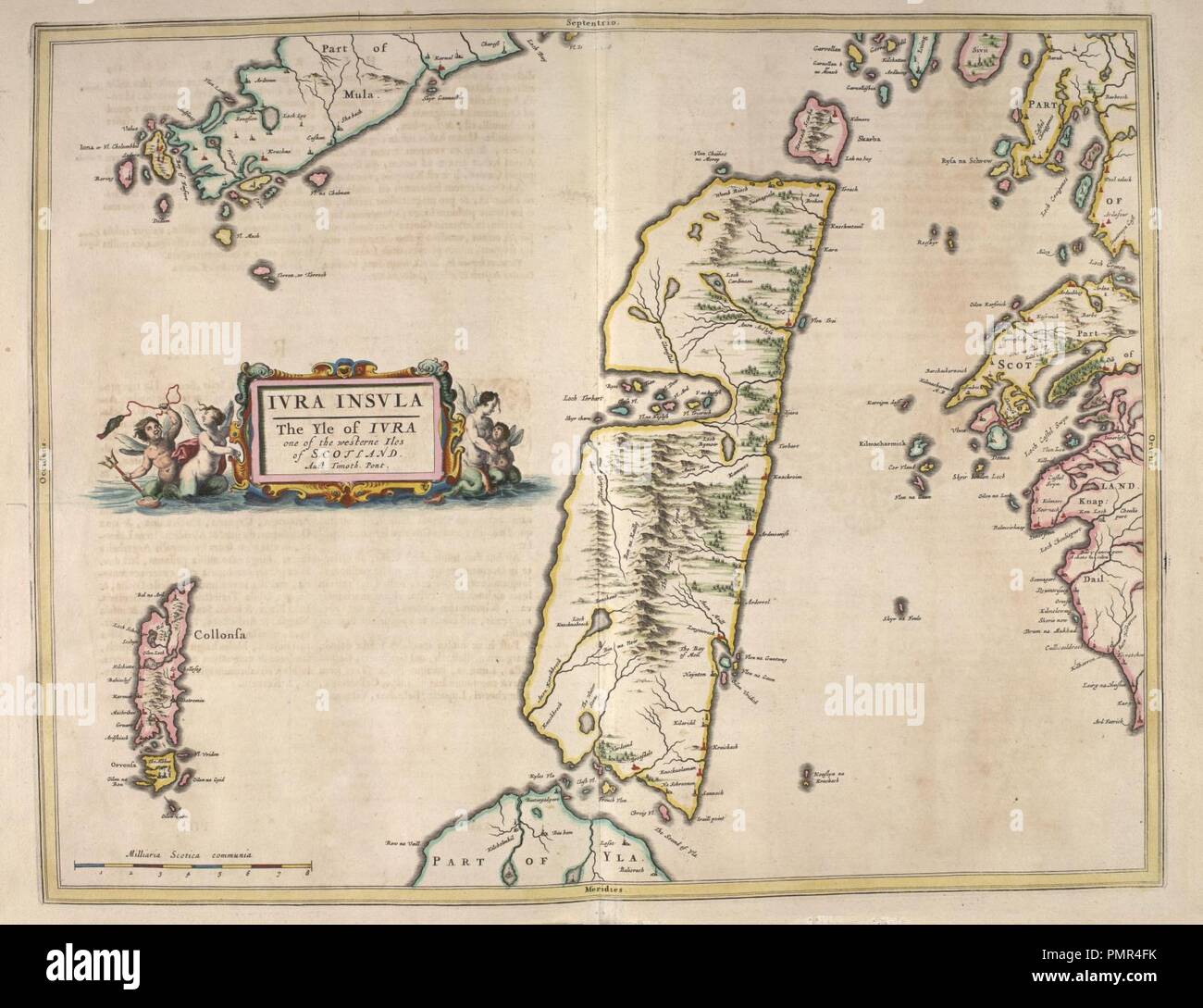 Blaeu - Atlas of Scotland 1654 - IVRA INSVLA - The Isle of Jura Stock ...