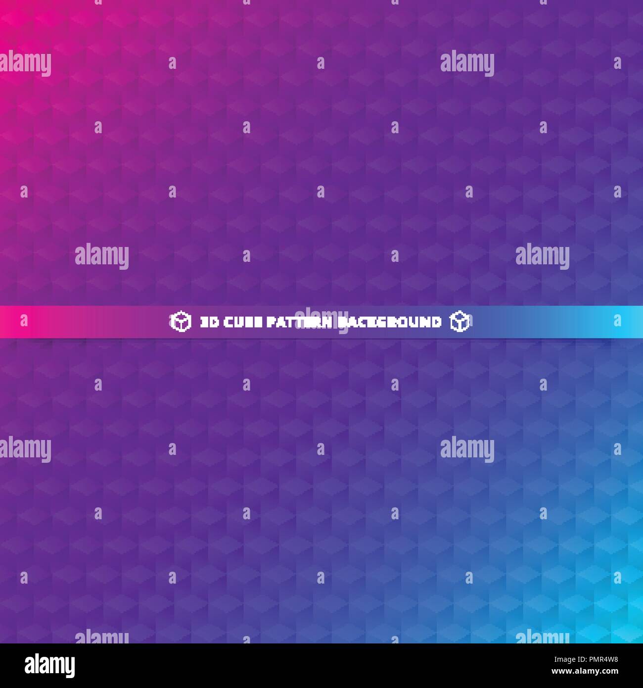 3D cube seamless pattern colorful background. Geometric vector ...