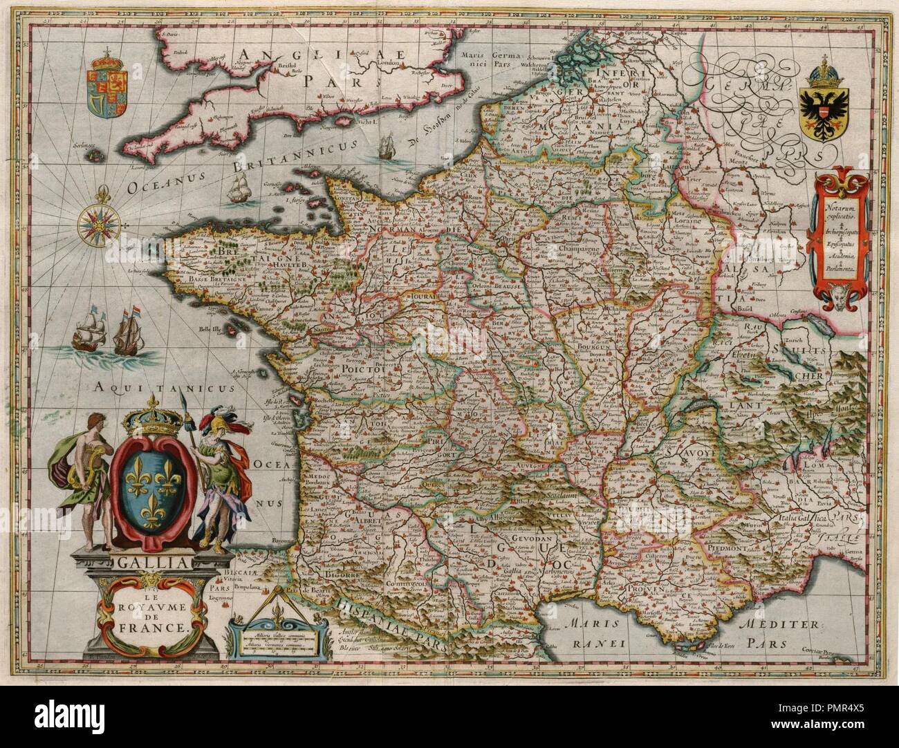 Blaeu 1649 Gallia Le Royaume De France Stock Photo Alamy