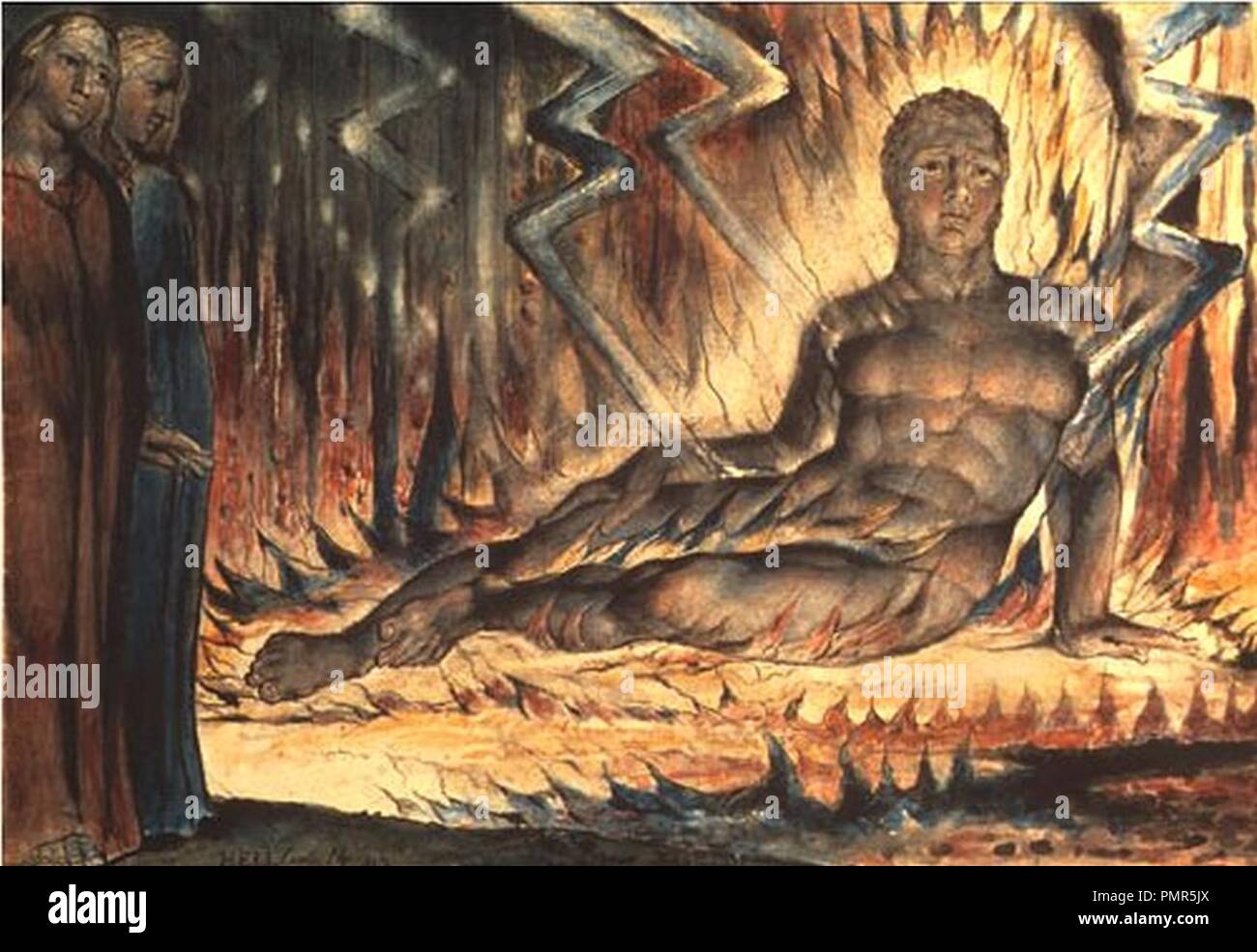 Blake Dante Hell XIV Capaneus Stock Photo - Alamy