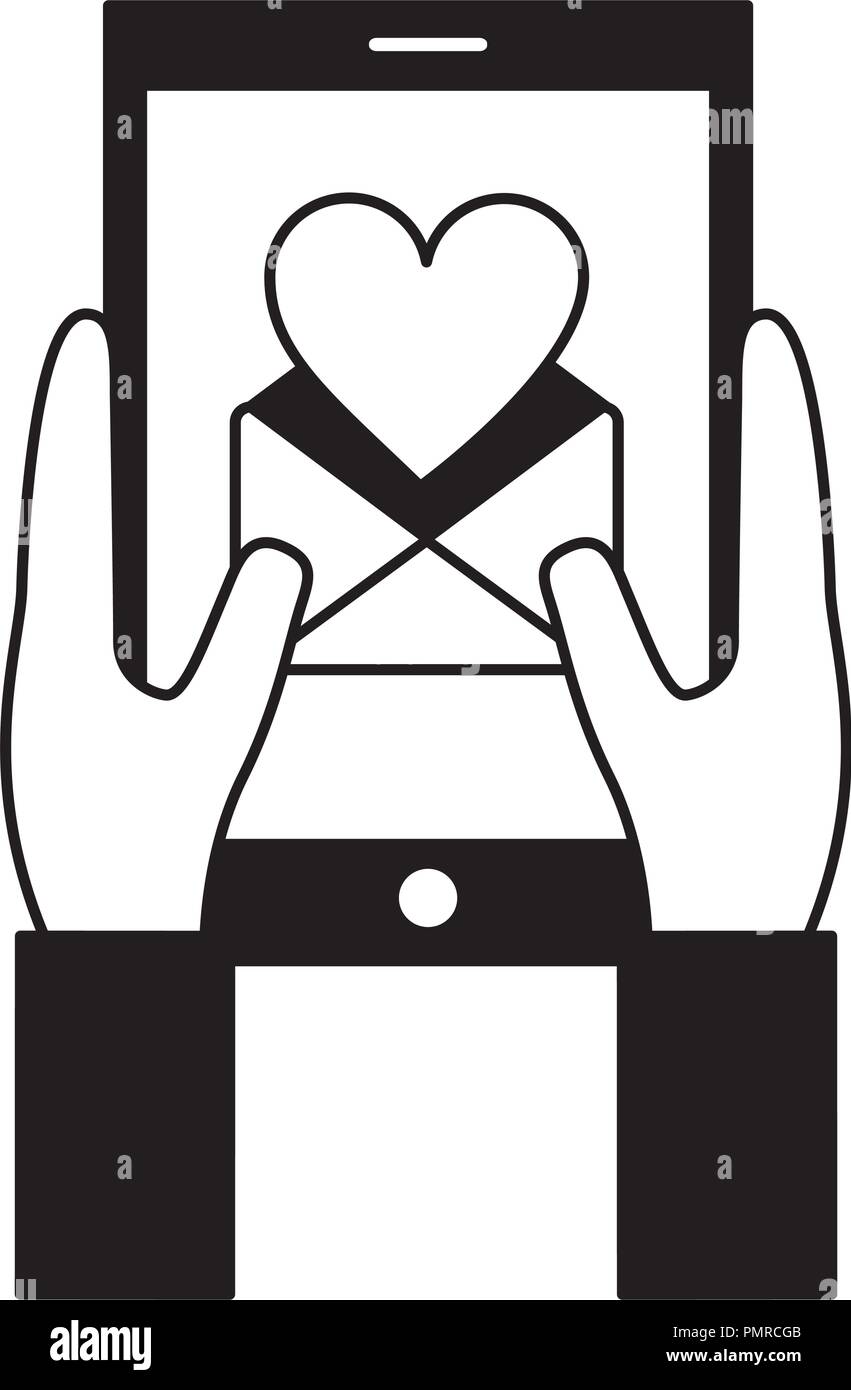 hands with smartphone and set icons Stock Vector Image & Art - Alamy