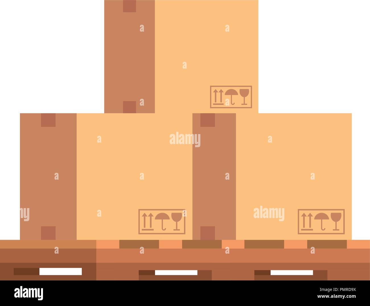 pile boxes carton delivery service vector illustration design Stock ...