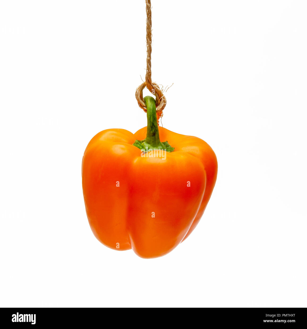 Orange bell pepper on a white background, cutout Stock Photo - Alamy