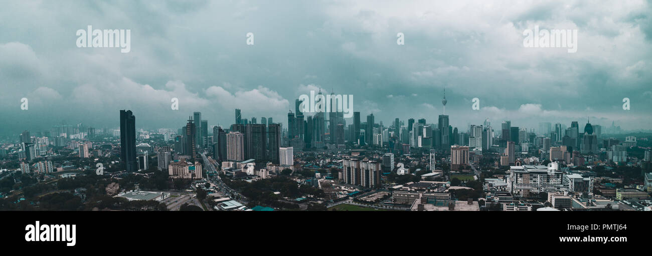 Aerial view of Kuala Lumpur during hazy day. Kuala Lumpur is the capital city of Malaysia Stock Photo