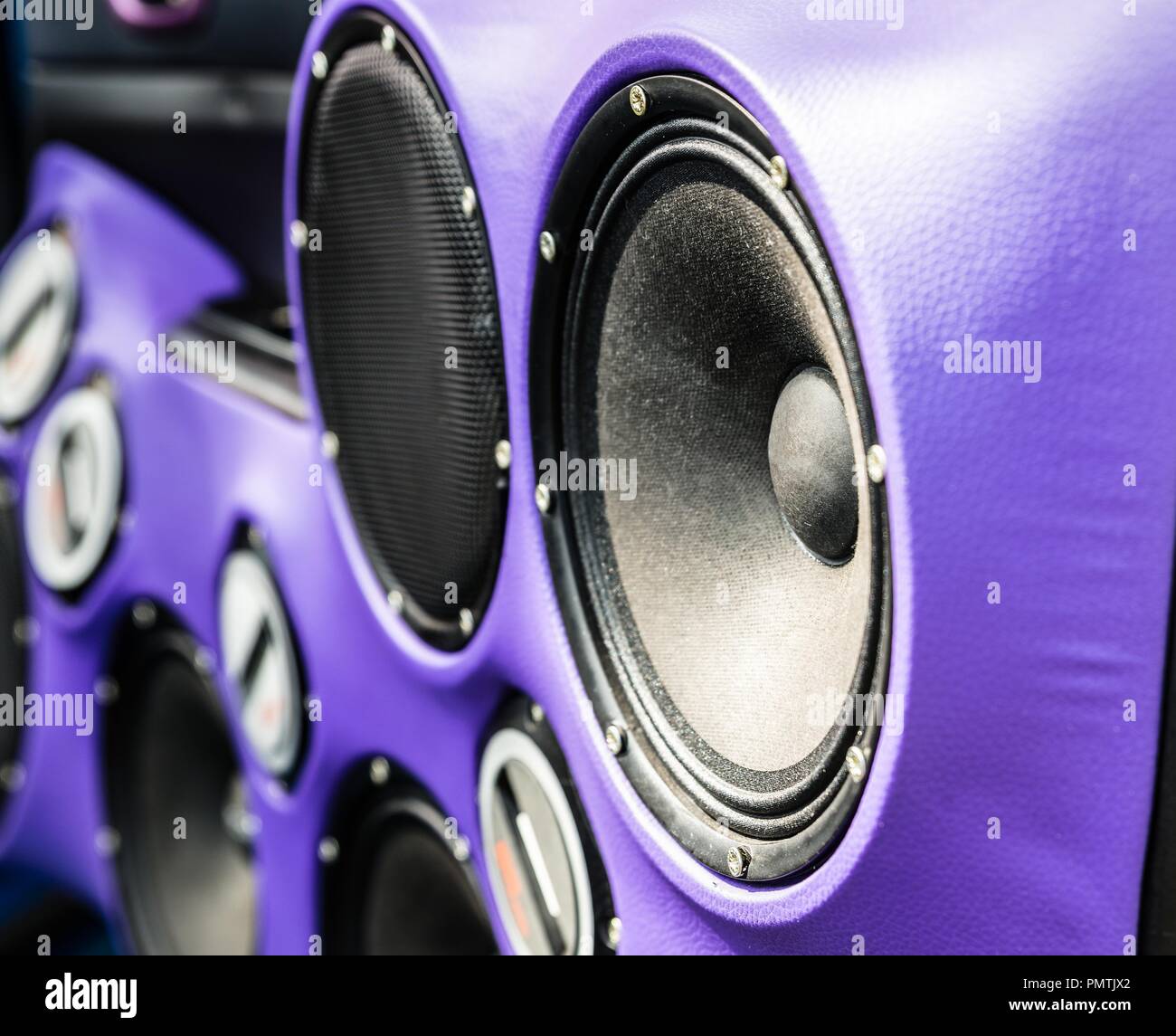 Car loudspeakers in the car door. Car audio Stock Photo Alamy