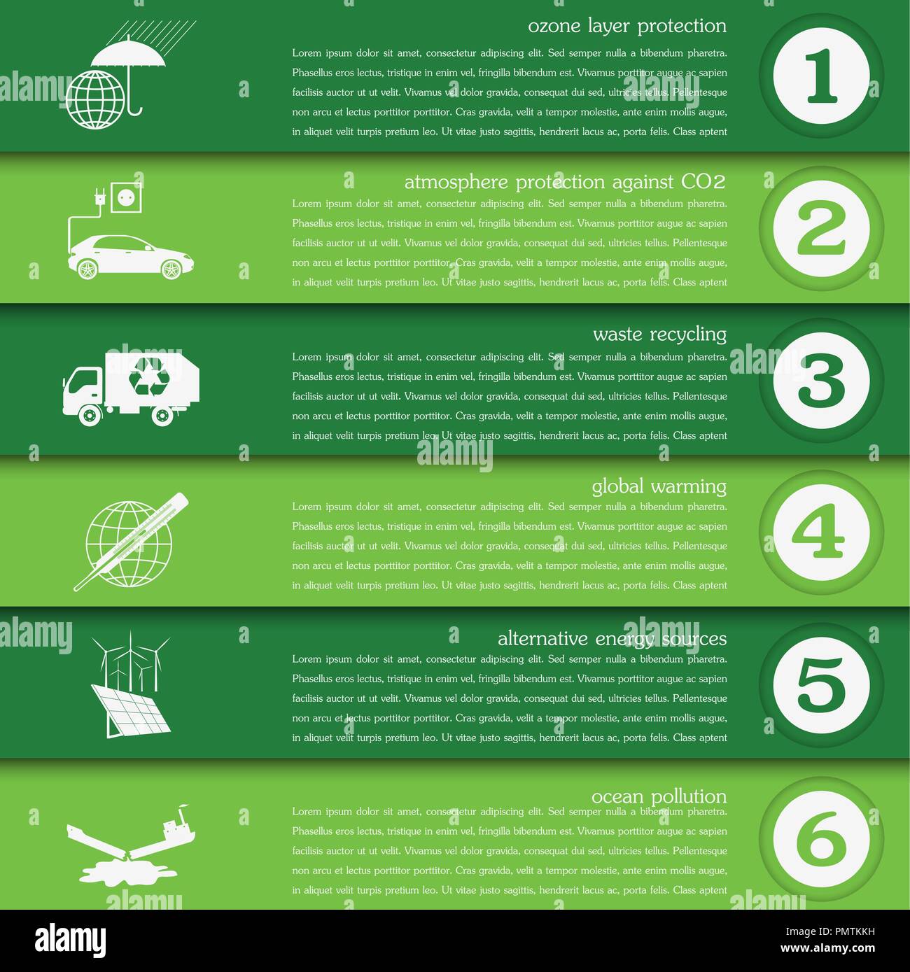 Environment, ecology infographic elements. Environmental risks, ecosystem. Template. Vector illustration Stock Vector