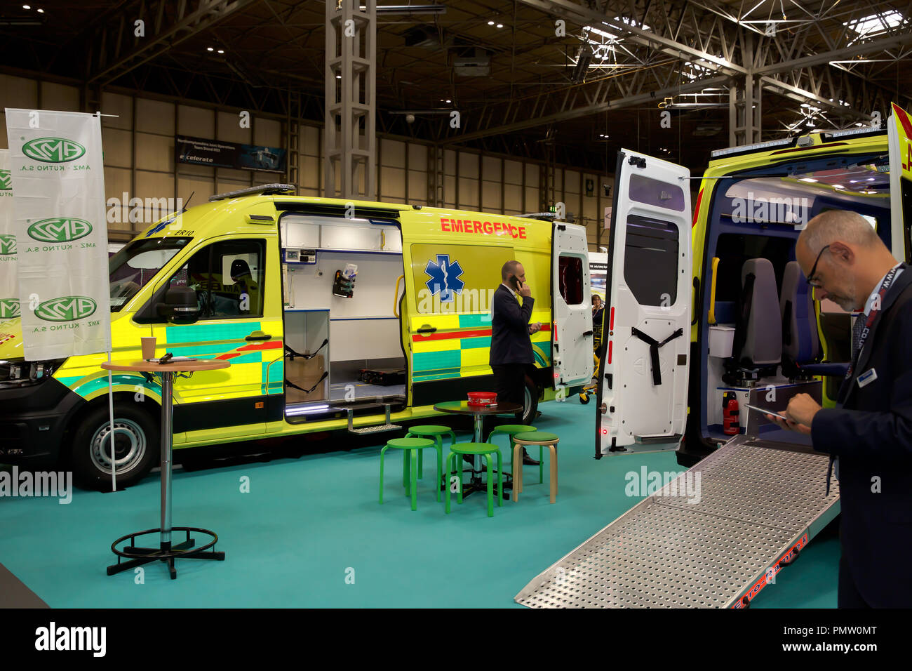 Birmingham,UK,19th September 2018,The Emergency Services Show takes place at the NEC in Birmingham. It runs for 2 days and offers ALL emergency workers a great place to network and learn with over 450 Exhibitors and many service vehicles on display inside and outdoors. There are also many free seminars covering different subjects, all in all a interesting and educational day out. Credit: Keith Larby/Alamy Live News Stock Photo