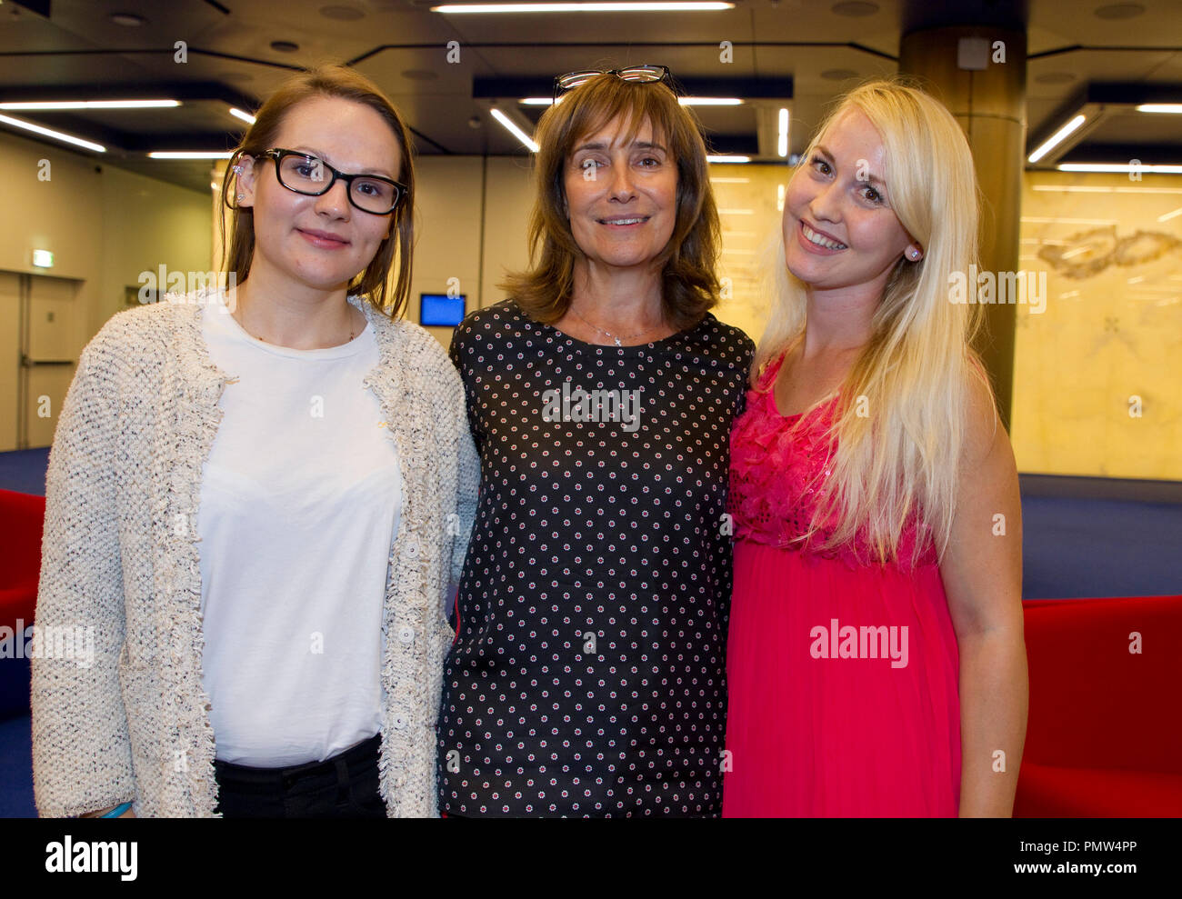 Monaco, Monaco. 19th Sep, 2018. Monaco, Monte Carlo - September 19, 2018: Sylvie Biancheri, General Manager of the Grimaldi Forum (m) and Svetlana Ulyanova (left), PR and Marketing Berin Iglesias Art during the Announcement of The Nutcracker Ballet Production, created by the Moscow Class | usage worldwide Credit: dpa/Alamy Live News Stock Photo