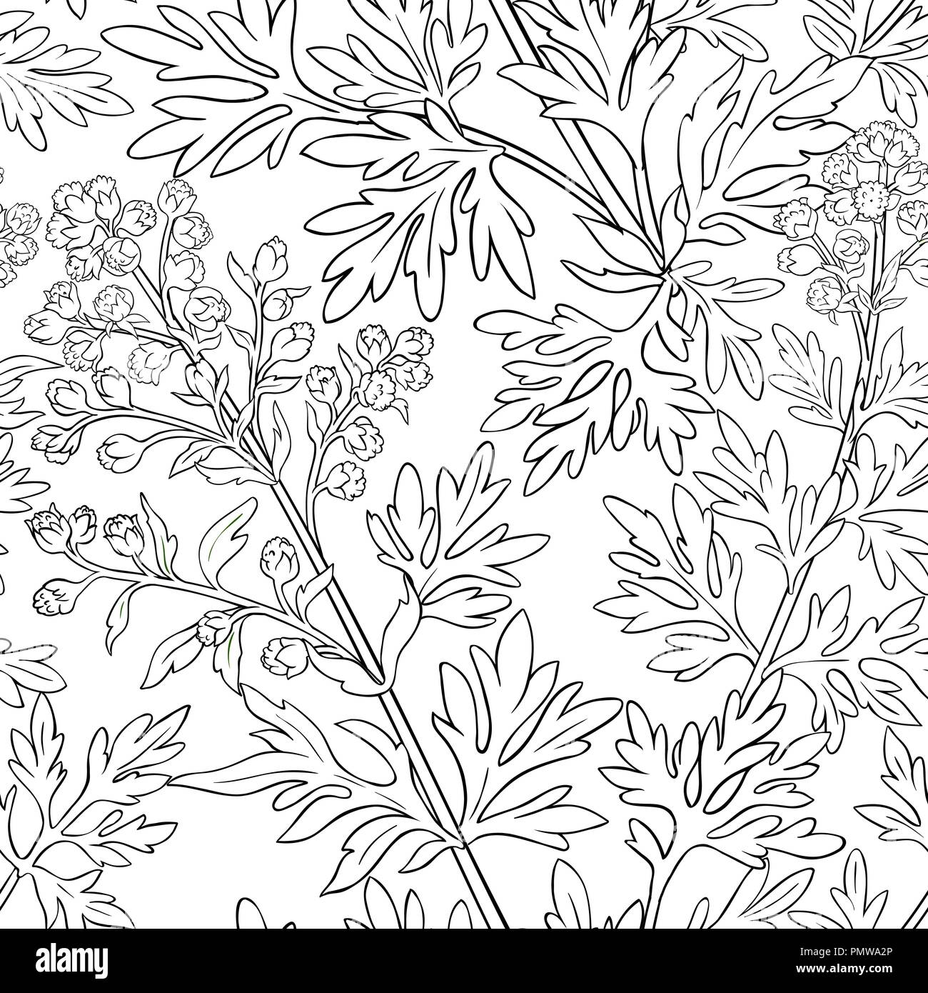 wormwood vector pattern on whte  background Stock Vector