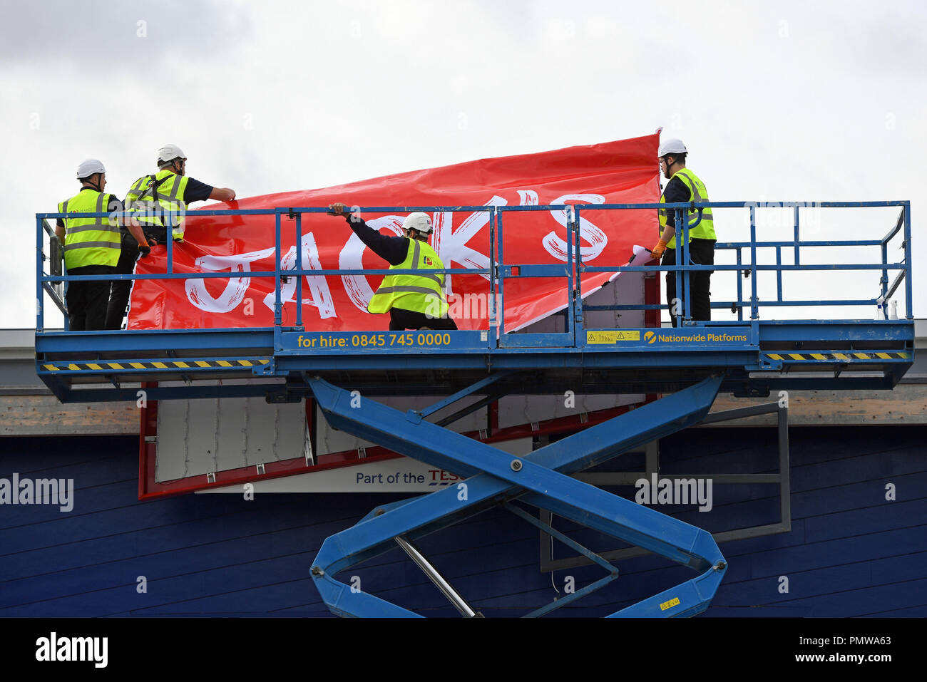 Tesco unveils new Jack's concept, at their site in Chatteris, Cambridgeshire, which will take on German discounters Aldi and Lidl. Stock Photo